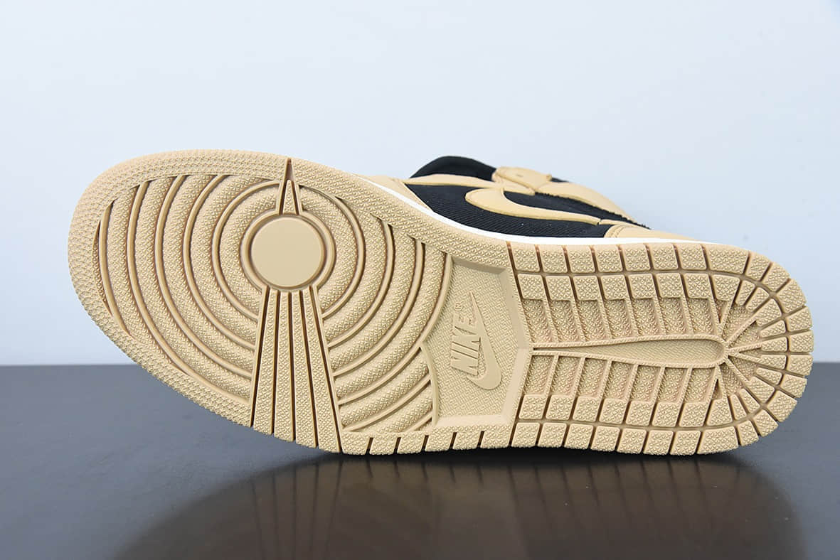 乔丹Air Jordan AJ1 Retro小麦奶茶黑高帮百搭文化篮球鞋纯原版本 货号：555088-202