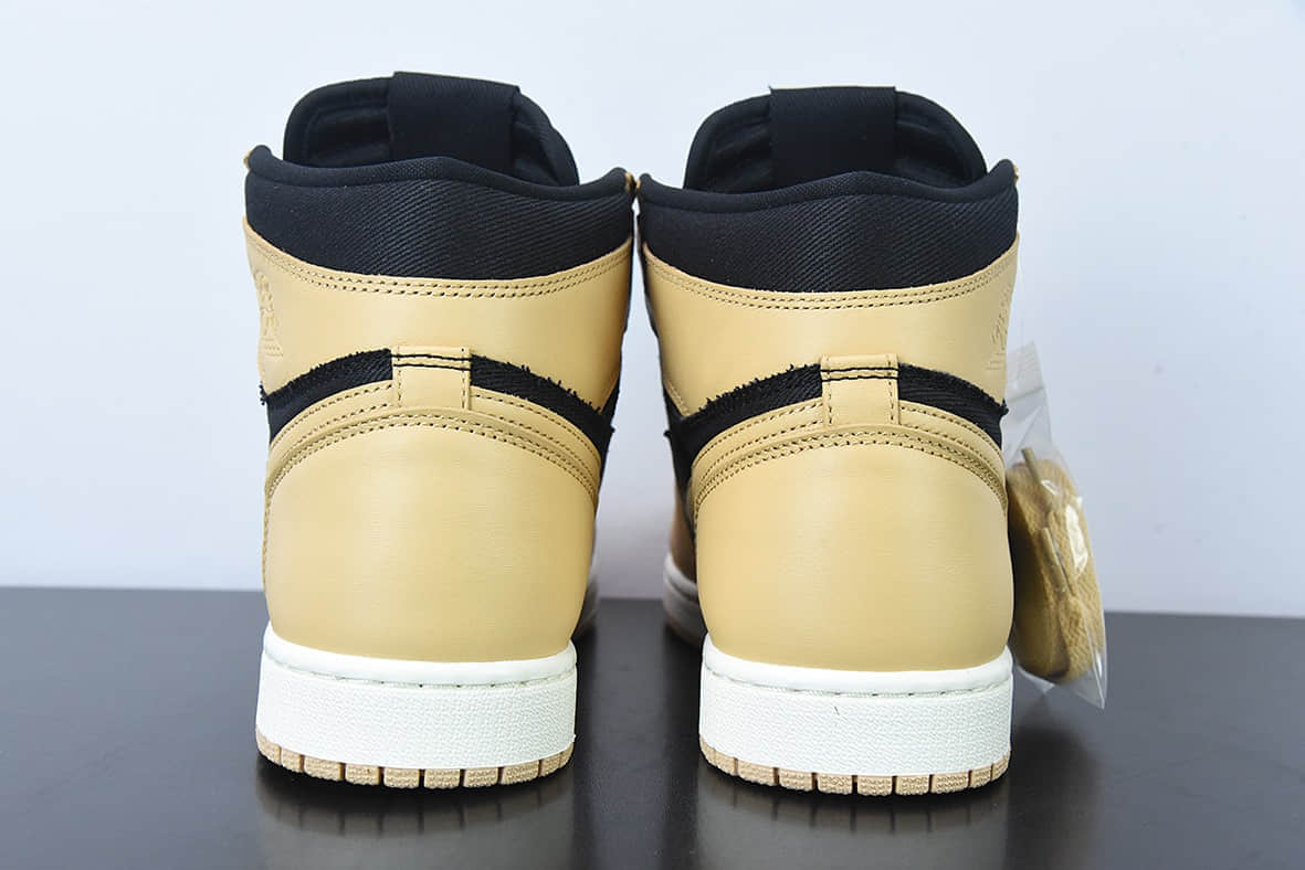 乔丹Air Jordan AJ1 Retro小麦奶茶黑高帮百搭文化篮球鞋纯原版本 货号：555088-202