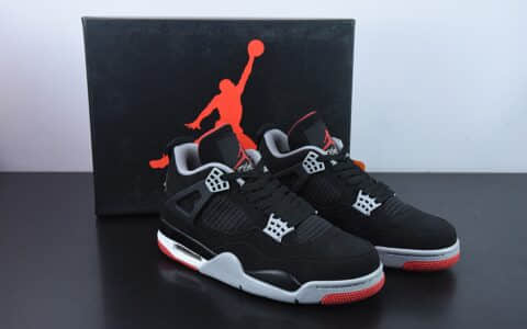 乔丹Air Jordan 4 Retro “Bred” AJ4 新黑红男子文化篮球鞋纯原版本 货号：308497-060
