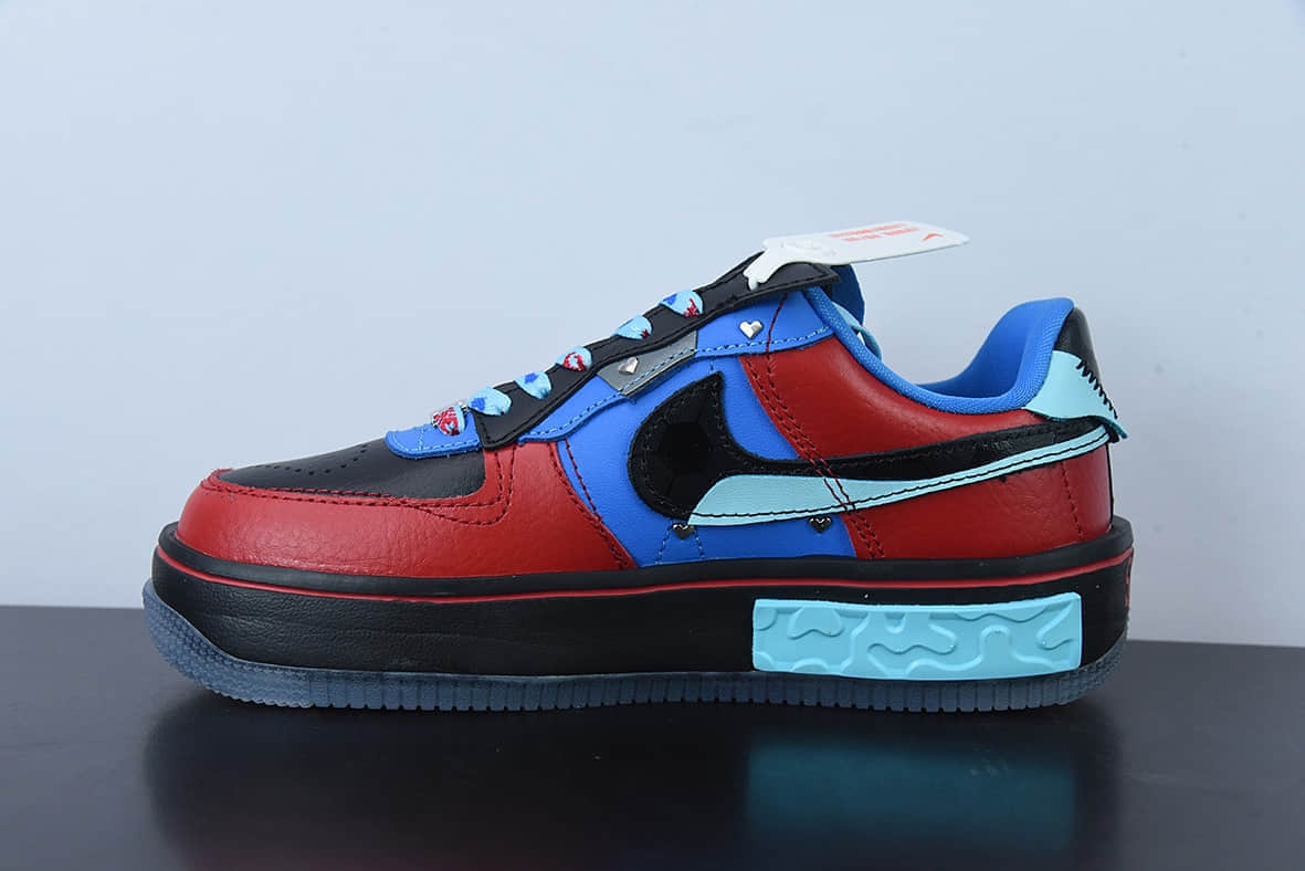 耐克Nike Air Force 1 Low Fontanka Doernbecher Cidn皮革慈善黑红蓝丰塔卡系列空军一号低帮休闲板鞋纯原版本 货号：DR6259-600