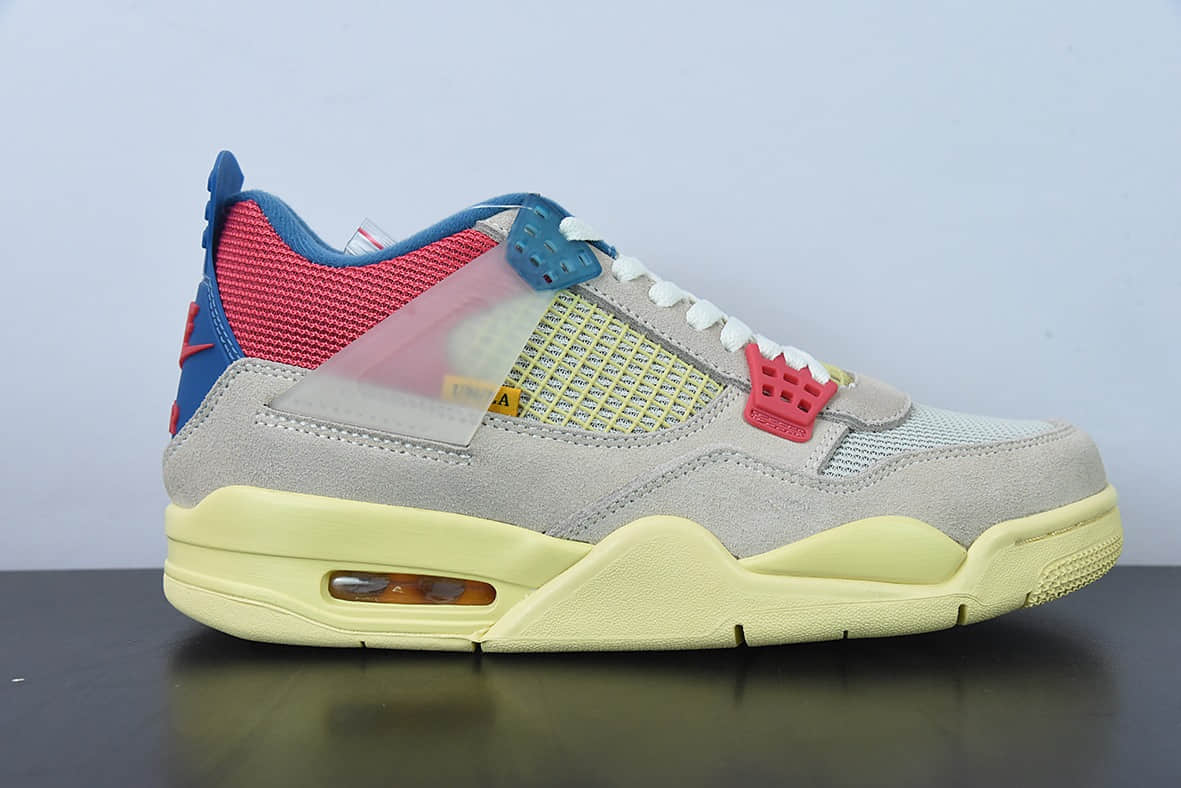 乔丹Air Jordan Union X Air Jordan 4Guava IceAJ4南海岸粉蓝UN联名款文化篮球鞋纯原版本 货号：DC9533-800