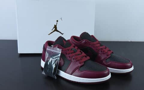 乔丹Air Jordan 1 Low AJ1 乔1酒红黑低帮篮球鞋纯原版本 货号：DC0774-006