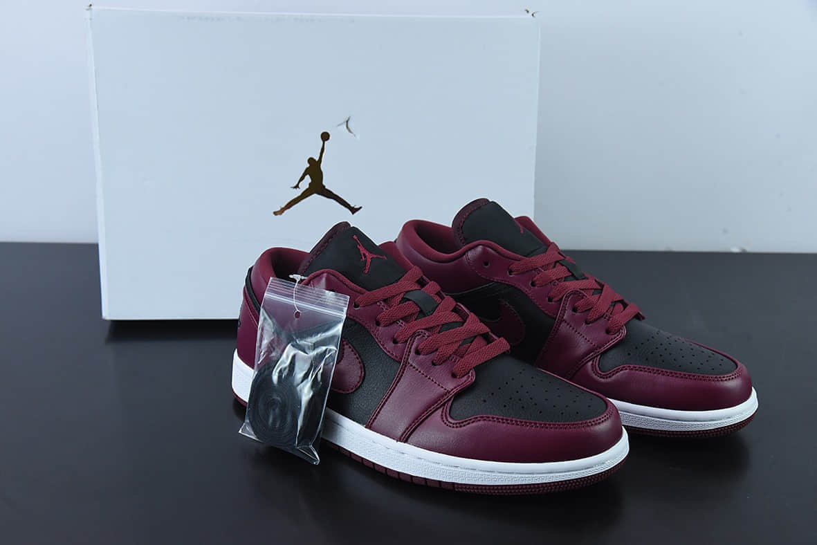 乔丹Air Jordan 1 Low AJ1 乔1酒红黑低帮篮球鞋纯原版本 货号：DC0774-006
