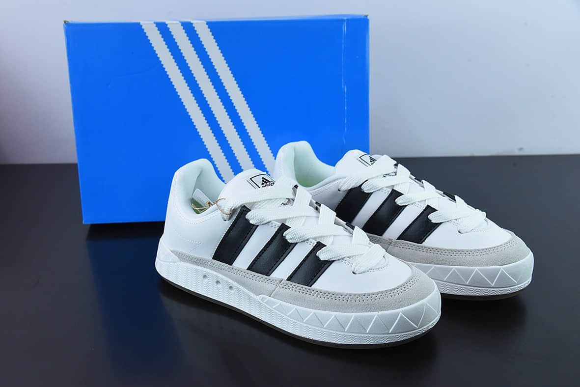 阿迪达斯Adidas Originals Adimatic LowWhiteBlackGrey马蒂奇系列白黑浅灰低帮复古鲨鱼面包鞋纯原版本 货号:DB2911