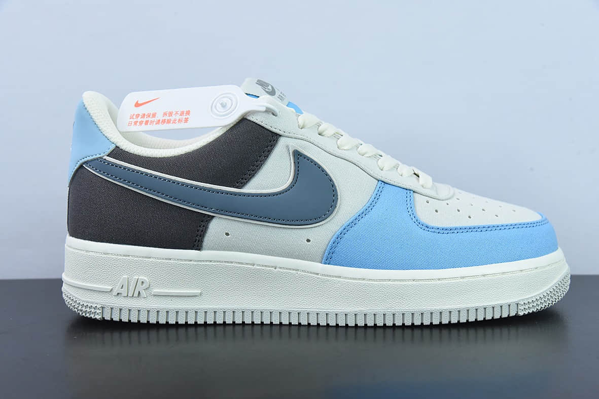 耐克Nike Air Force 1 '07 浅蓝布面空军一号低帮休闲板鞋纯原版本 货号:DG2296-024