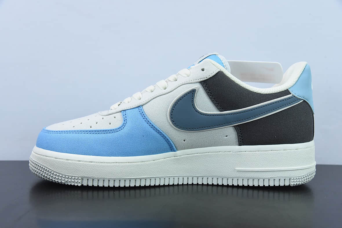 耐克Nike Air Force 1 '07 浅蓝布面空军一号低帮休闲板鞋纯原版本 货号:DG2296-024