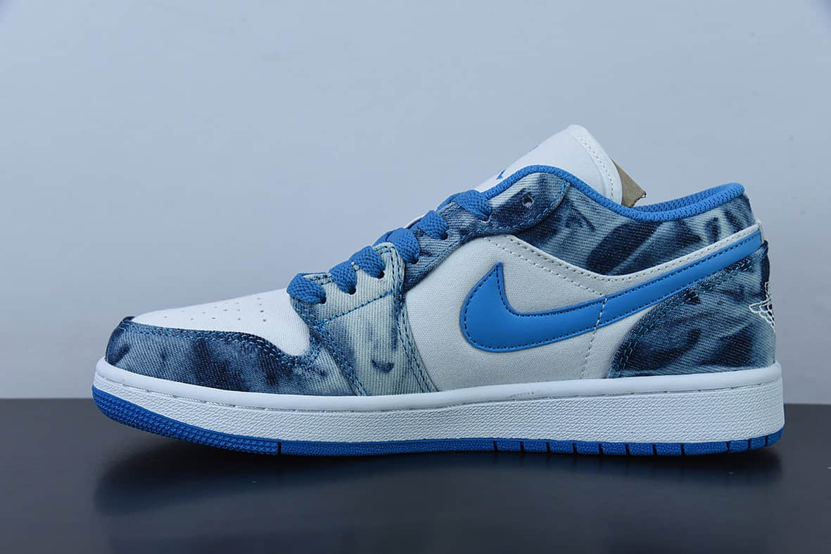 乔丹Air Jordan 1 Low 水洗单宁牛仔蓝 AJ1低帮休闲板鞋纯原版本 货号:DM8947-100