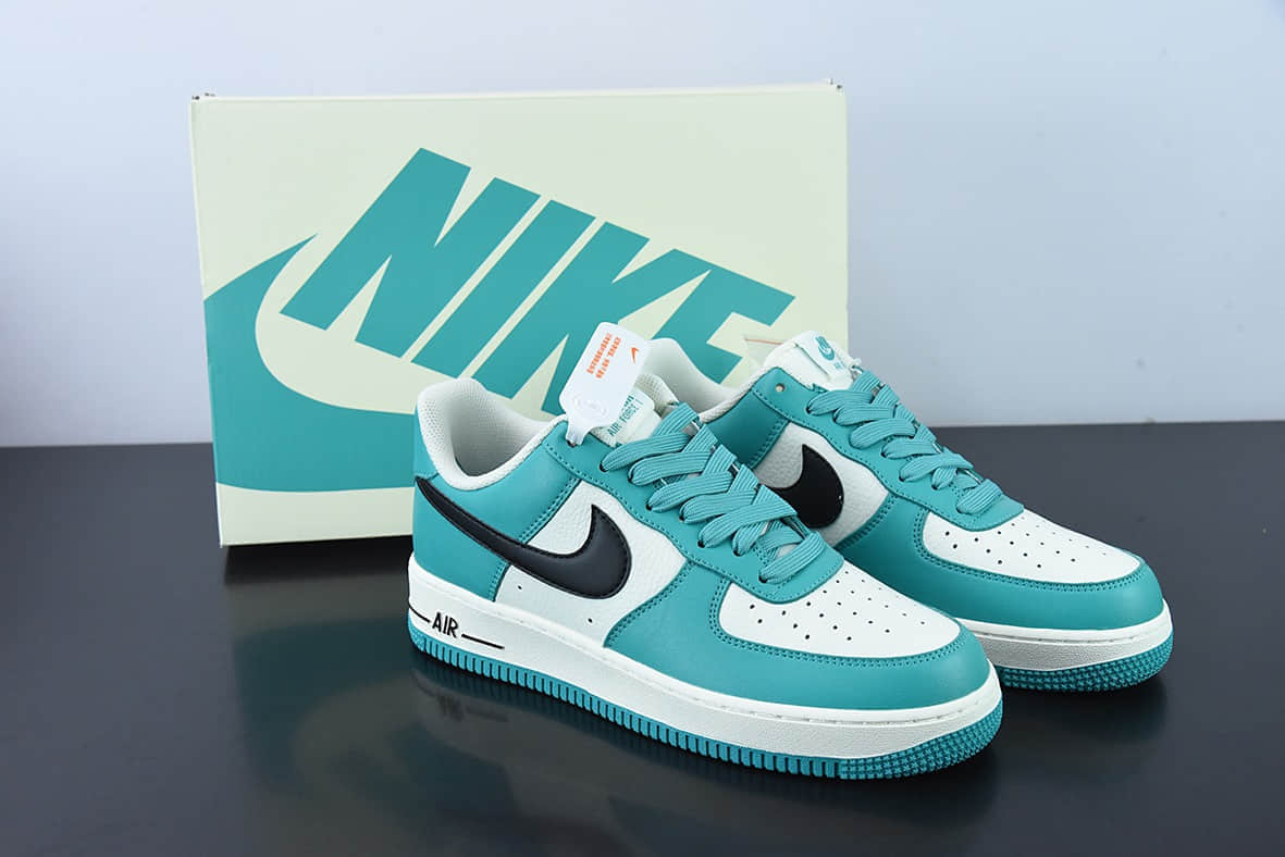 耐克Nike Air Force 1 Low ’07 米黑绿配色空军一号低帮休闲板鞋纯原版本 货号：GH5696-302