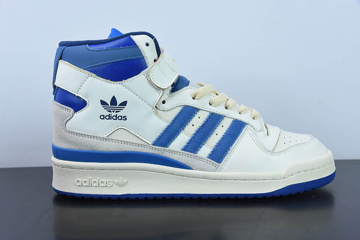 阿迪达斯Adidas Forum 84 HIGH三叶草白蓝高帮经典魔术贴复古板鞋纯原版本 货号:FY7793