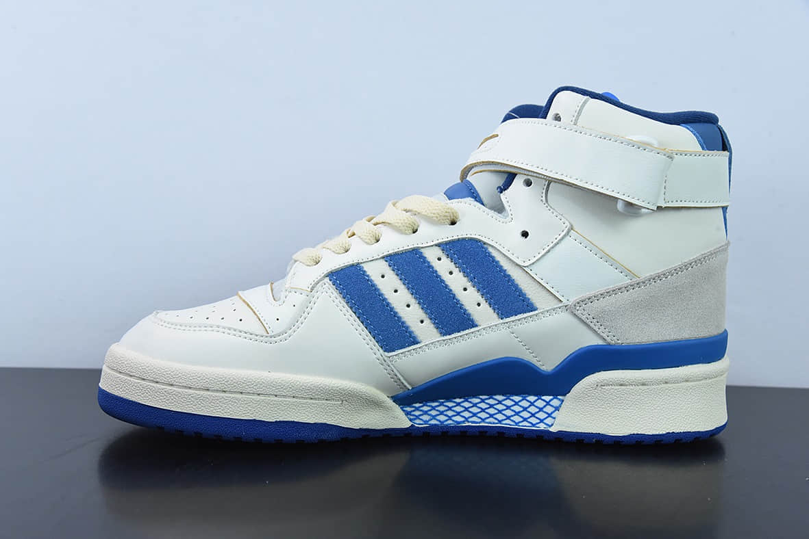 阿迪达斯Adidas Forum 84 HIGH三叶草白蓝高帮经典魔术贴复古板鞋纯原版本 货号:FY7793