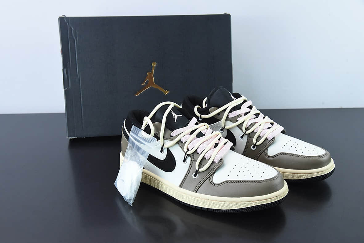 乔丹Air Jordan 1 LowBrown MochaAJ1乔丹一代深棕白黑绑绳低帮经典复古文化休闲运动篮球鞋纯原版本 货号：553558-062