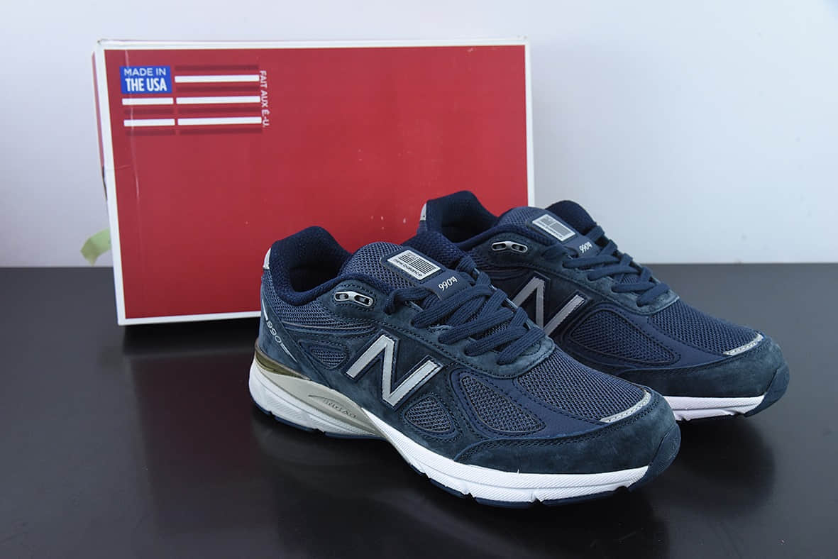 新百伦New Balance M990V4系列海军蓝复古鞋跑步鞋纯原版本 货号:M990NV4