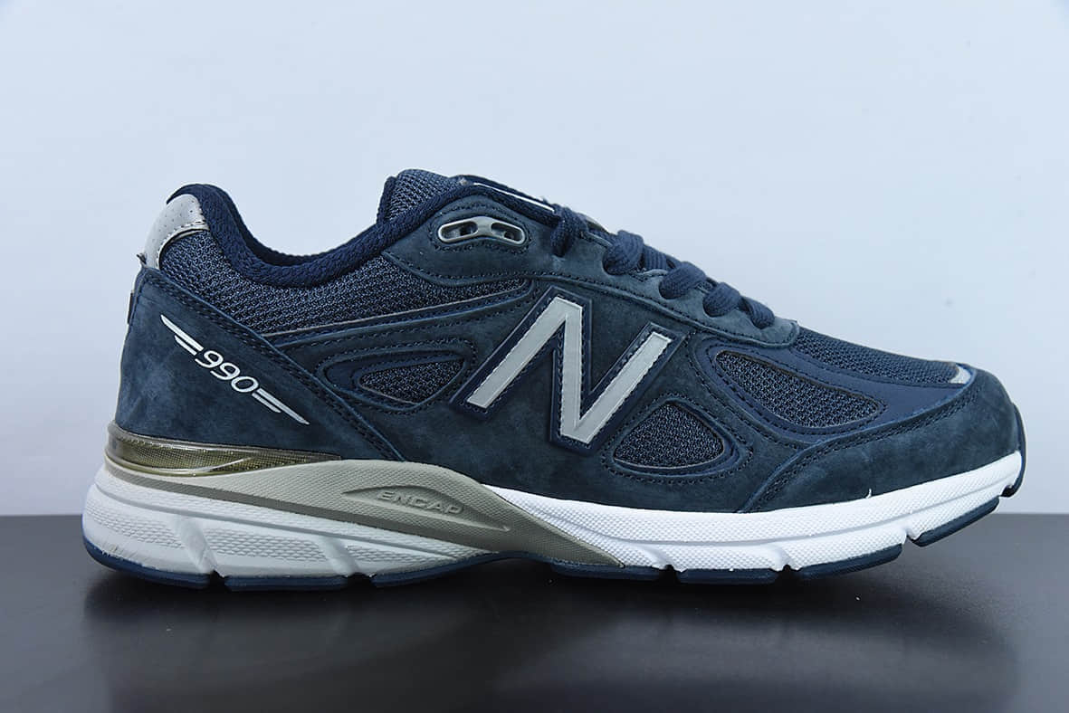 新百伦New Balance M990V4系列海军蓝复古鞋跑步鞋纯原版本 货号:M990NV4