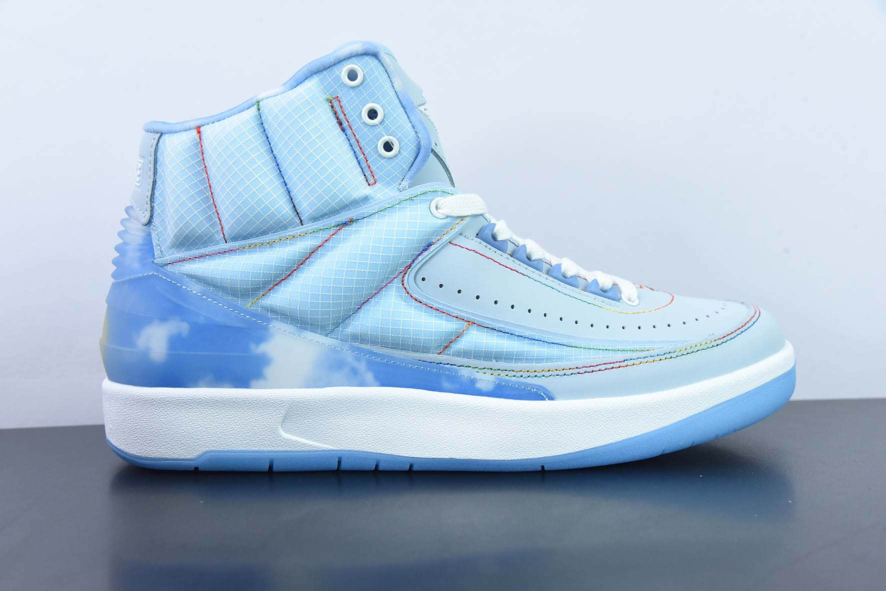 乔丹Air Jordan Balvin x Air Jordan AJ2 Retro High SP联名蓝色笑脸灯光高帮板鞋纯原版本 货号：DQ7691-419