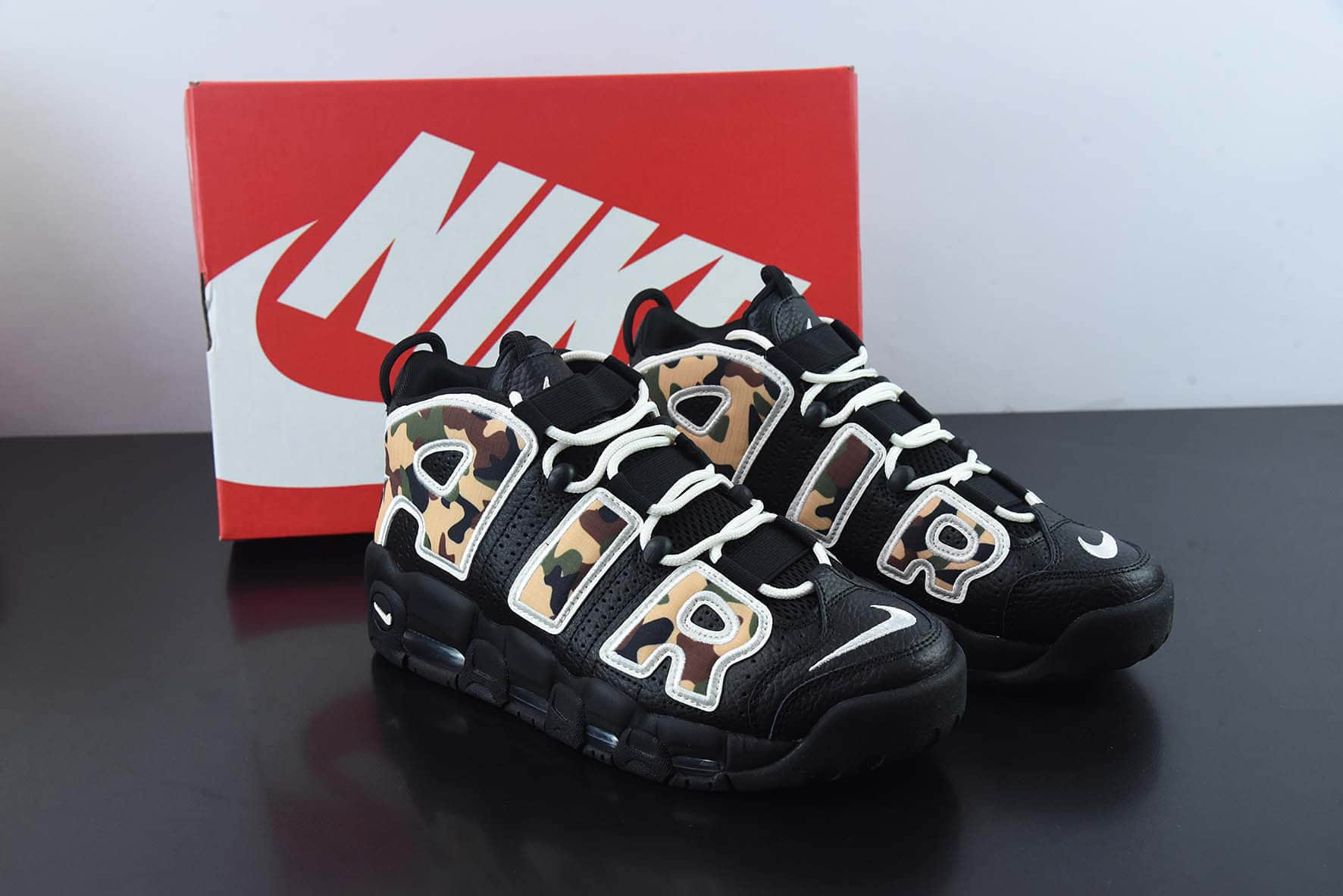 耐克Nike Air More Uptempo 大AIR皮蓬黑迷彩复古篮球鞋纯原版本 货号:CJ6122-001