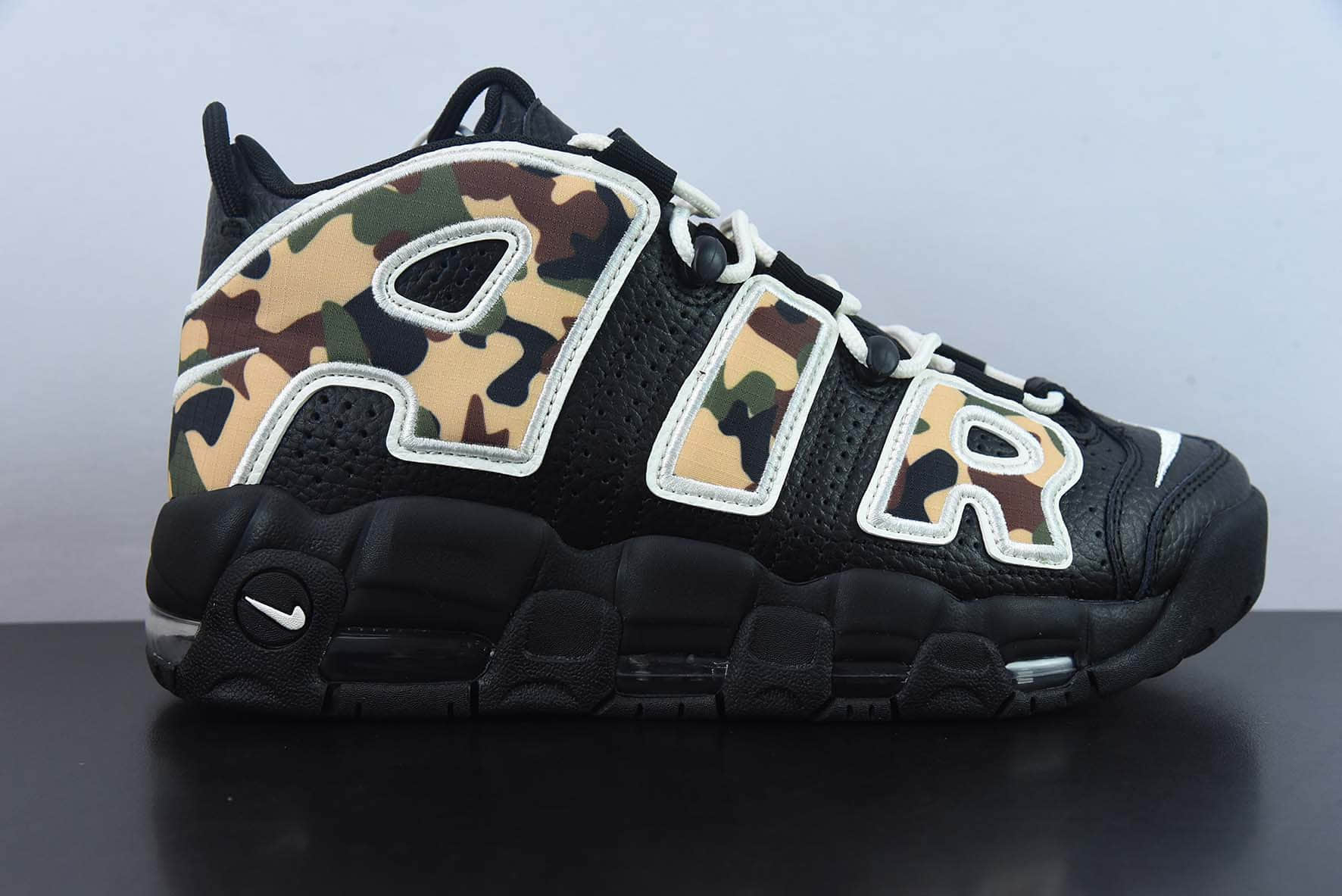 耐克Nike Air More Uptempo 大AIR皮蓬黑迷彩复古篮球鞋纯原版本 货号:CJ6122-001