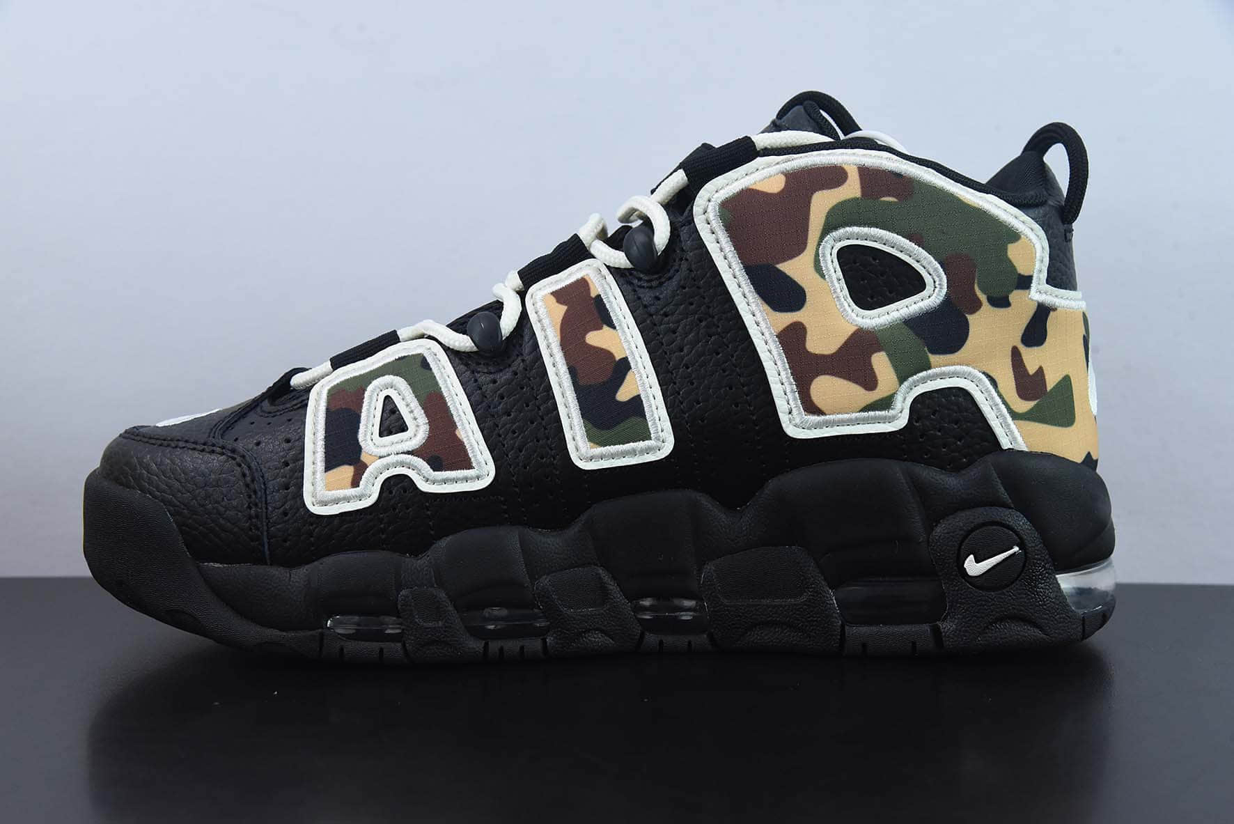 耐克Nike Air More Uptempo 大AIR皮蓬黑迷彩复古篮球鞋纯原版本 货号:CJ6122-001