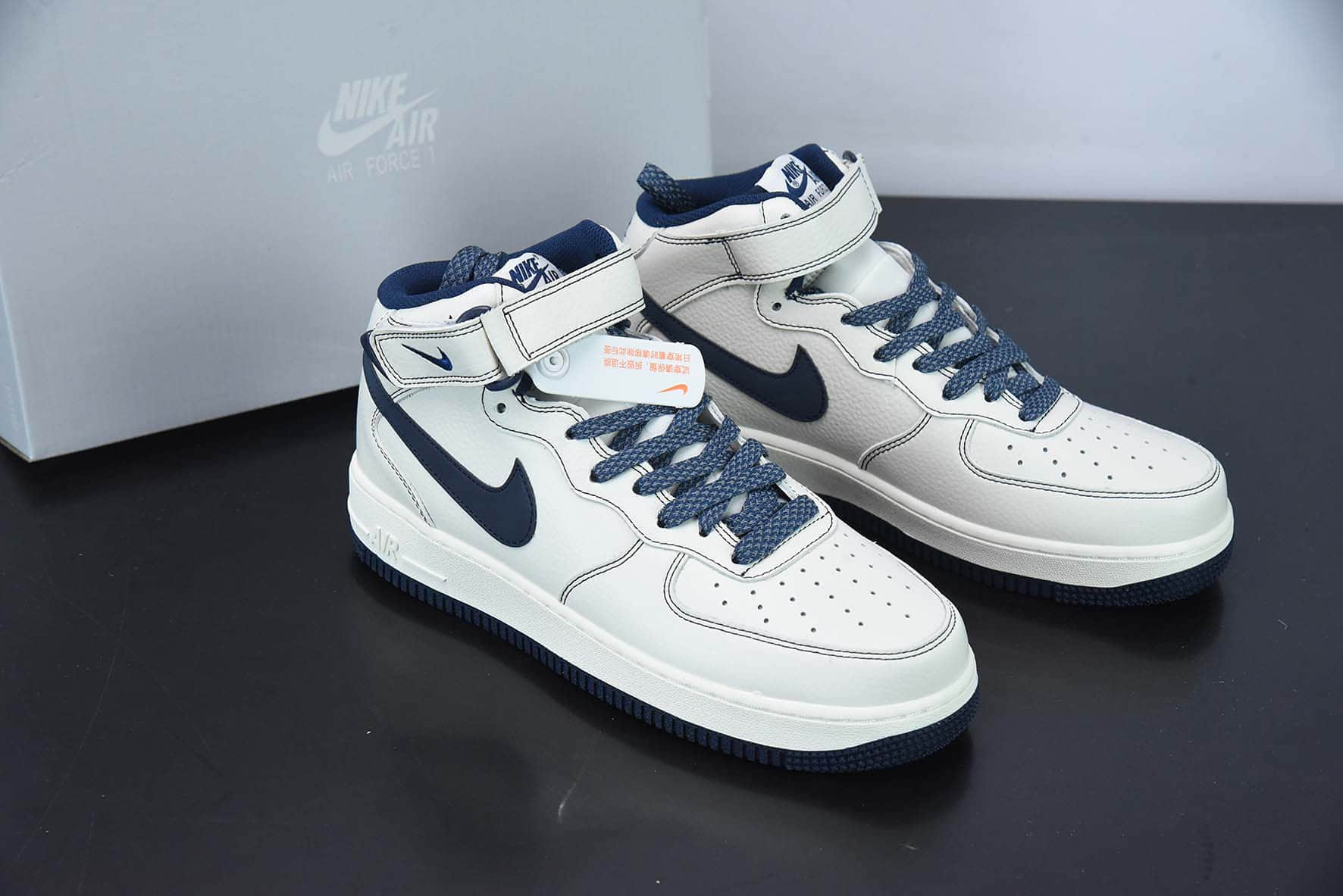耐克Nike Air Force 1 MID 米深蓝满天星空军一号中帮休闲板鞋纯原版本 货号:MU3603-202