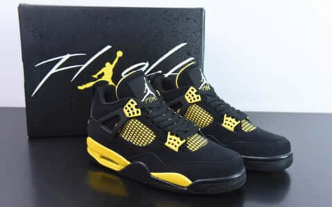 乔丹Air Jordan 4 Retro Thunder AJ4 乔4黑黄雷公男子文化篮球鞋纯原版本 货号：DH6927-017