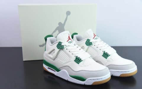 乔丹Air Jordan Nike SB x Air Jordan 4 AJ4 Pine Green白绿绿松石SB联名男子文化篮球鞋纯原版本 货号：DR5415-103