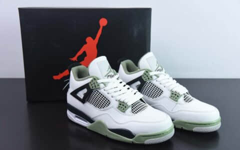 乔丹Air Jordan 4 Retro Oil GreedAJ4复刻鼠尾草海盐白绿黑男子文化篮球鞋纯原版本 货号：AQ9129-103