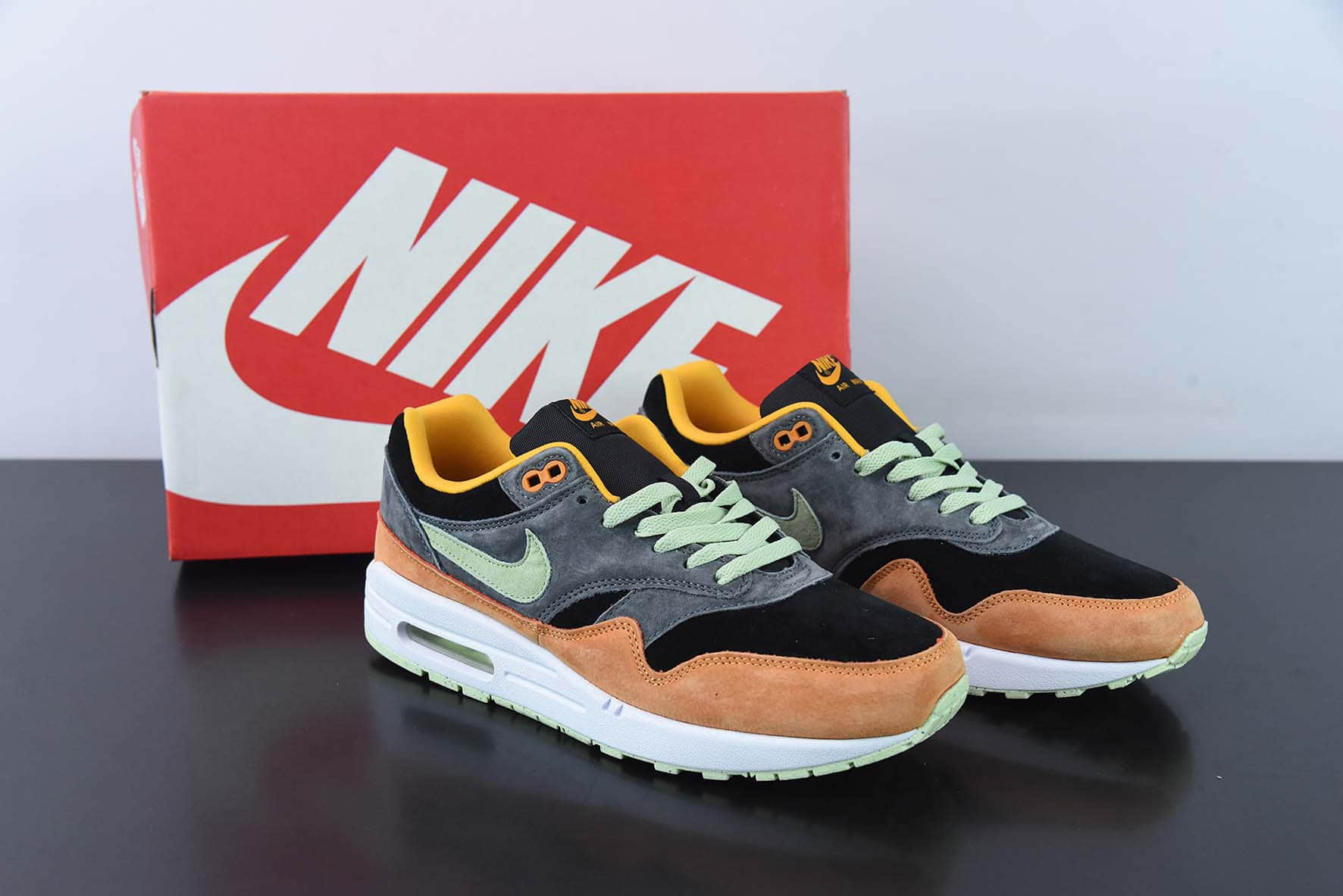 耐克Nike Air Max 1 Ugly Duckling Honey Dew 丑小鸭黑棕色气垫低帮跑步鞋纯原版本 货号:DZ0482-001