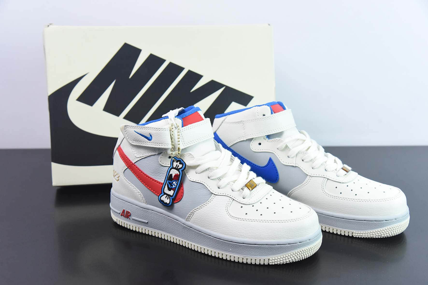耐克Nike Air Force 1 AF1米白灰红大白兔奶糖空军一号中帮休闲板鞋纯原版本 货号:CW0088-928