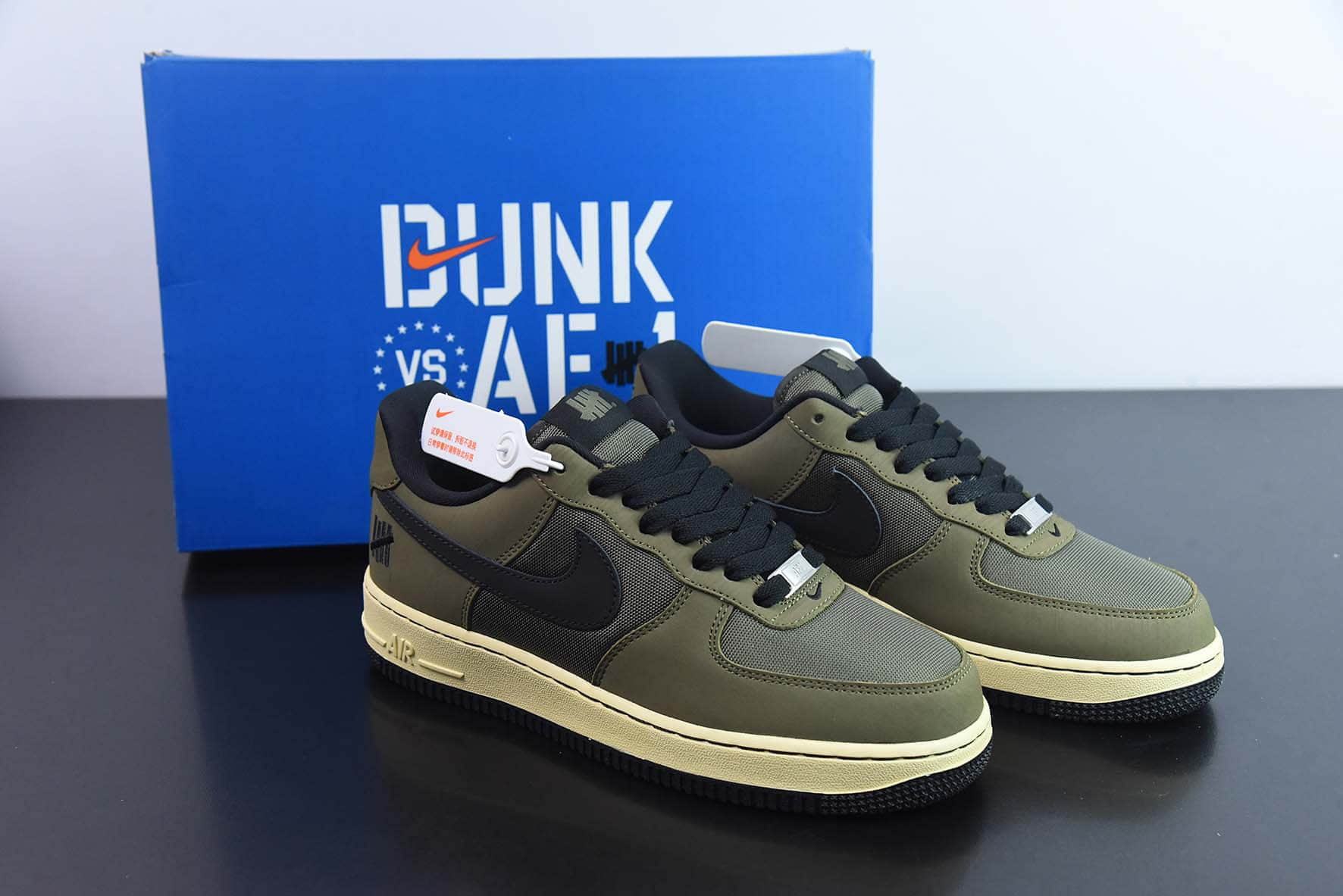 耐克Nike Undefeated x NK Air Force 1 Ballistic 橄榄绿五道杠不败联名款空军一号低帮休闲板鞋纯原版本 货号：DH3064-300
