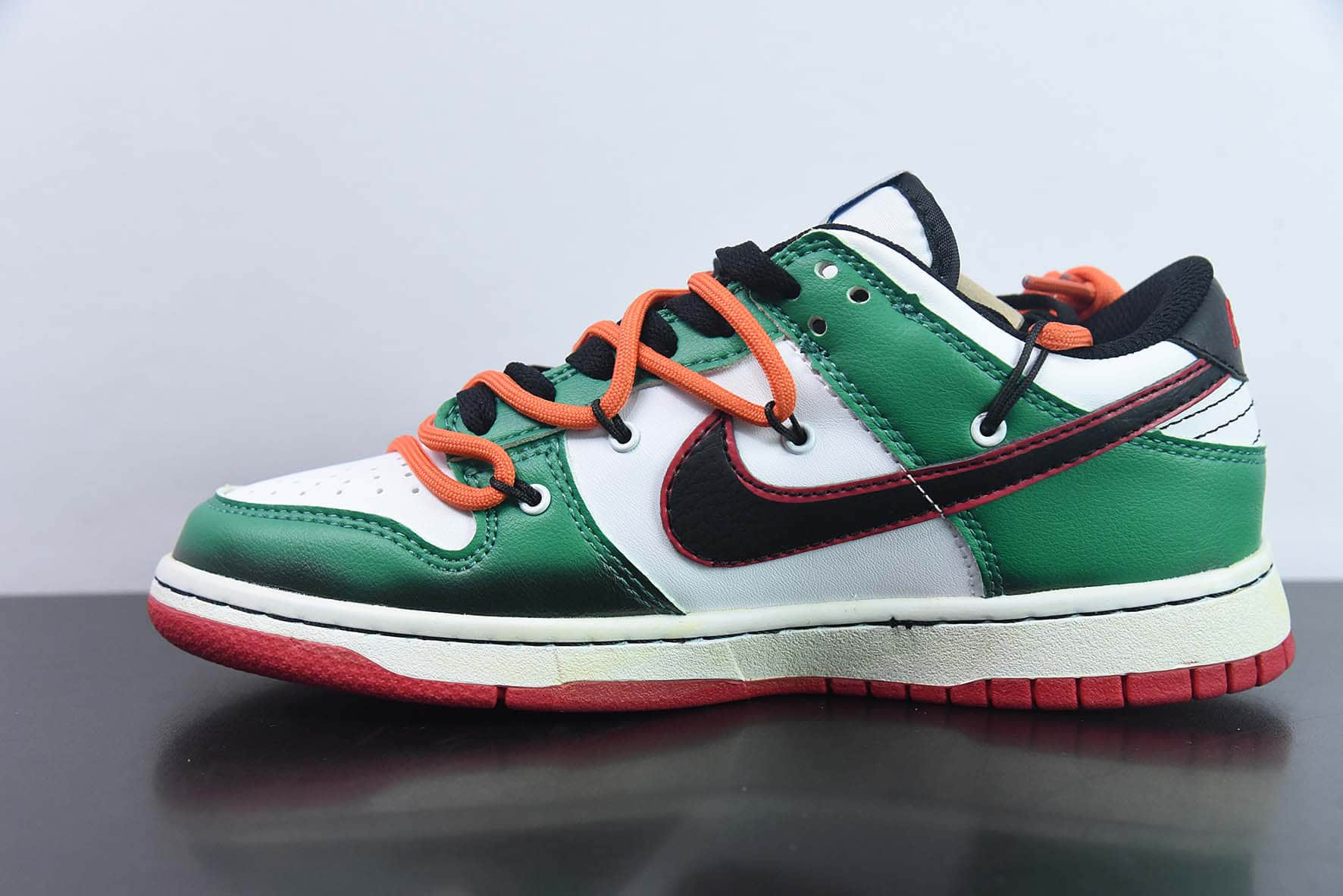 耐克Nike SB Dunk Low 解构抽绳75周年白绿涂鸦印花低帮SB休闲滑板鞋纯原版本 货号:DD6288-100