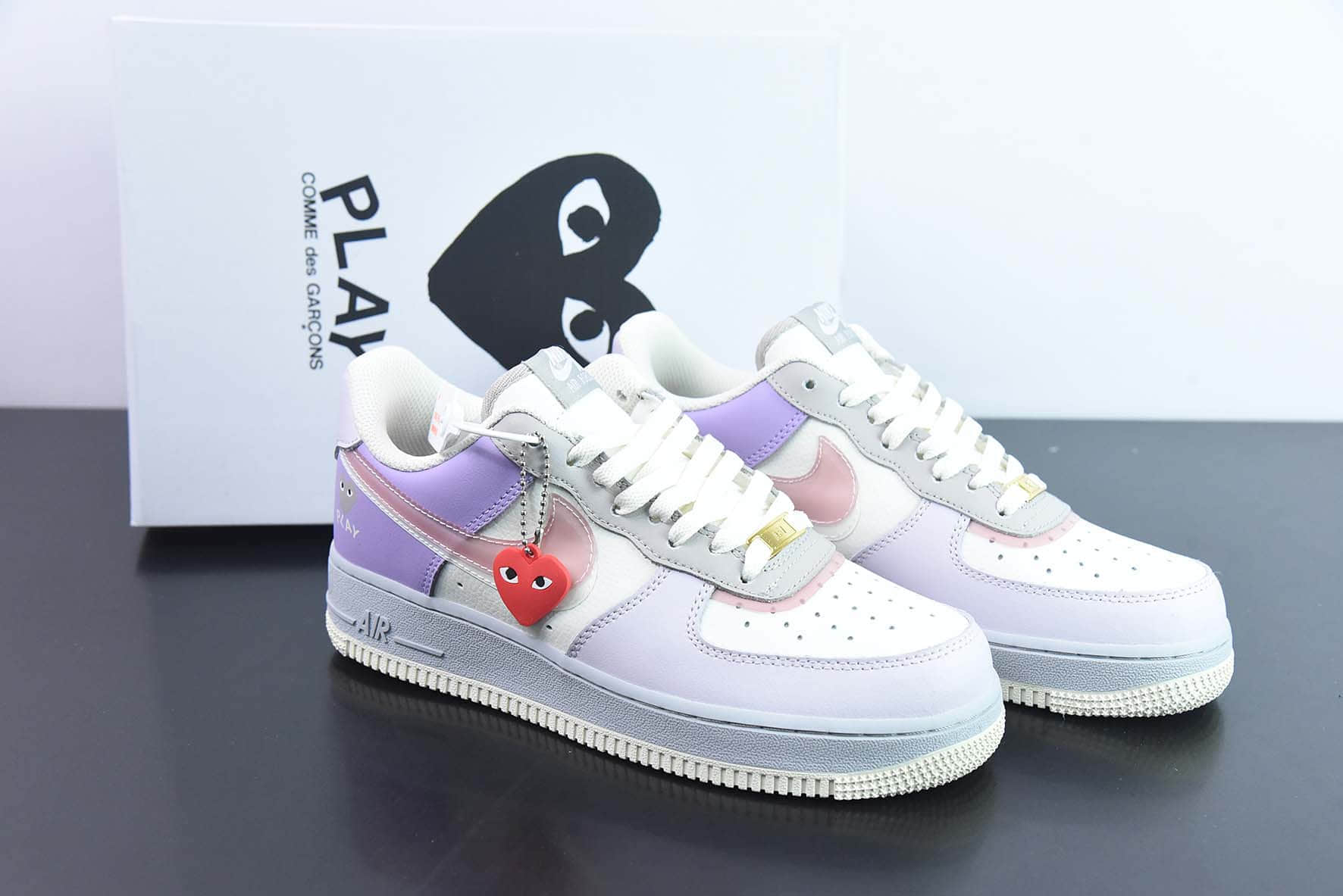 耐克Nike Air Force 1 '07 Low川久保玲联名渐变紫双勾空军一号低帮休闲板鞋纯原版本 货号：CJ0304-016