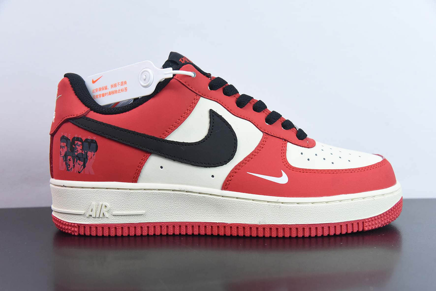 耐克Nike Air Force 1 '07 Low 灌篮高手联名黑白红小勾空军一号休闲板鞋纯原版本 货号:BS9055-718