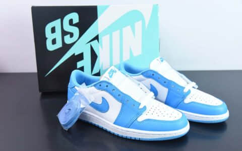 乔丹Air Jordan Eric Koston x Dunk SB x Air Jordan 1 LowCarolina BlueSB联名款北卡蓝白低帮篮球鞋纯原版本货号：CJ7891-401