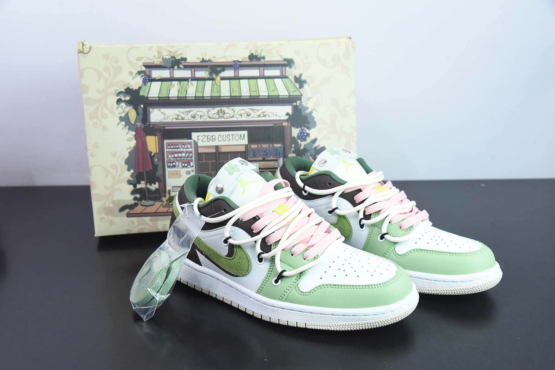 乔丹Air Jordan1 Low AJ1薄荷奶绿解构绑带低帮经典复古文化休闲运动篮球鞋纯原版本 货号：FD9906-131