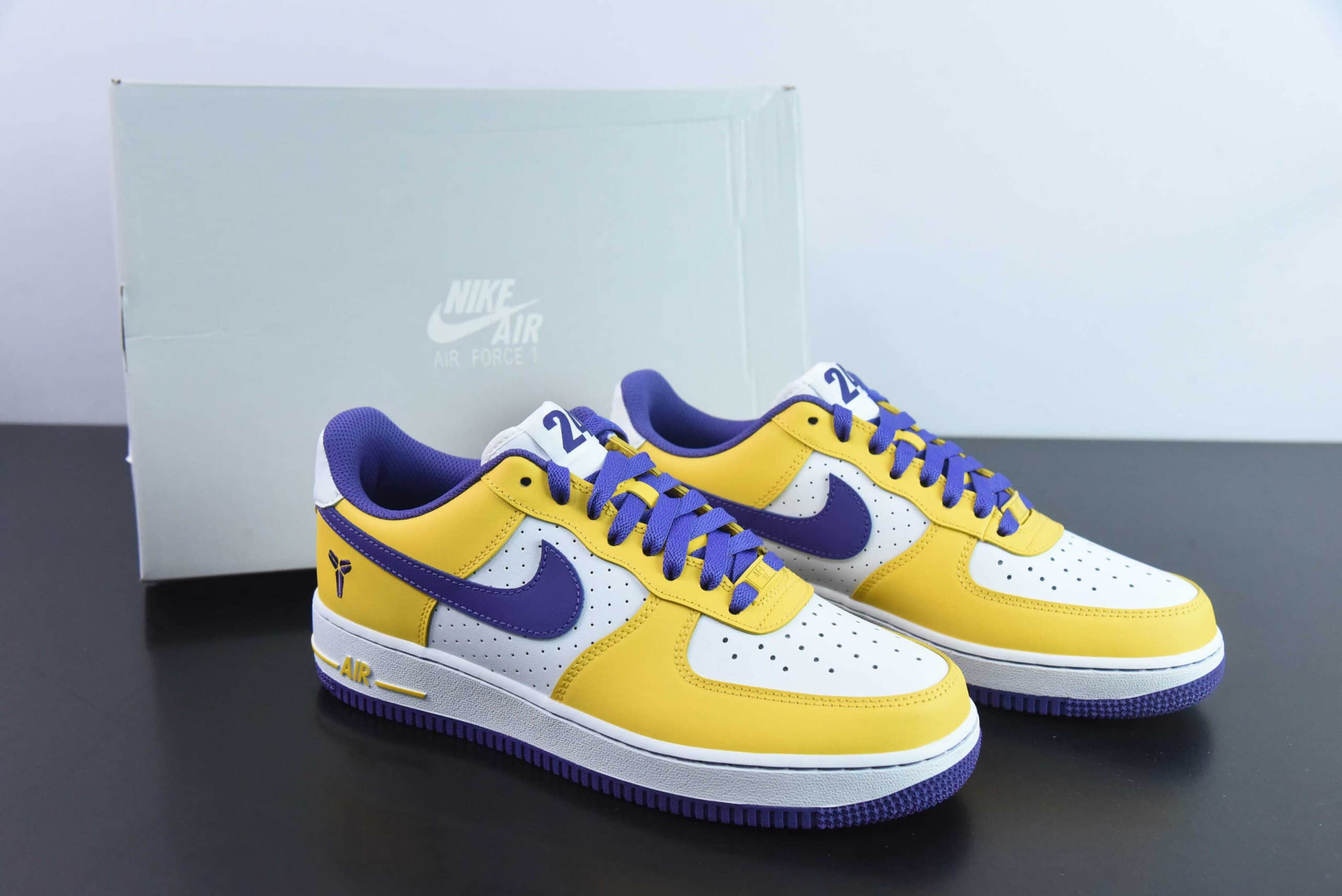 耐克Nike Kobe Bryant x NK Air Force 1 Low Retro QS科比限定白紫黄紫金湖人空军一号低帮休闲板鞋纯原版本 货号:FZ1151-100