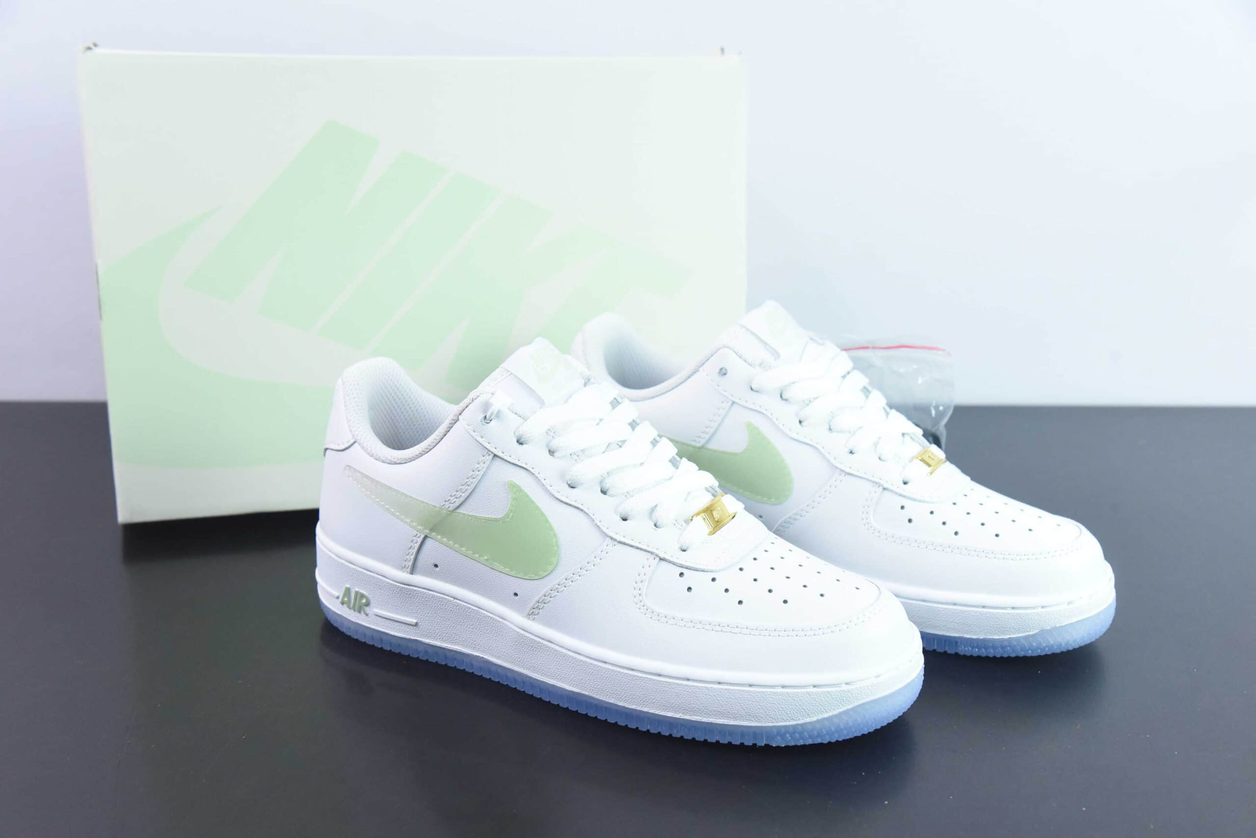 耐克Nike By You Air Force 1'07 Low Retro SP皮革白绿渐变钩子空军一号低帮经典百搭休闲运动板鞋纯原版本 货号:C03363-367