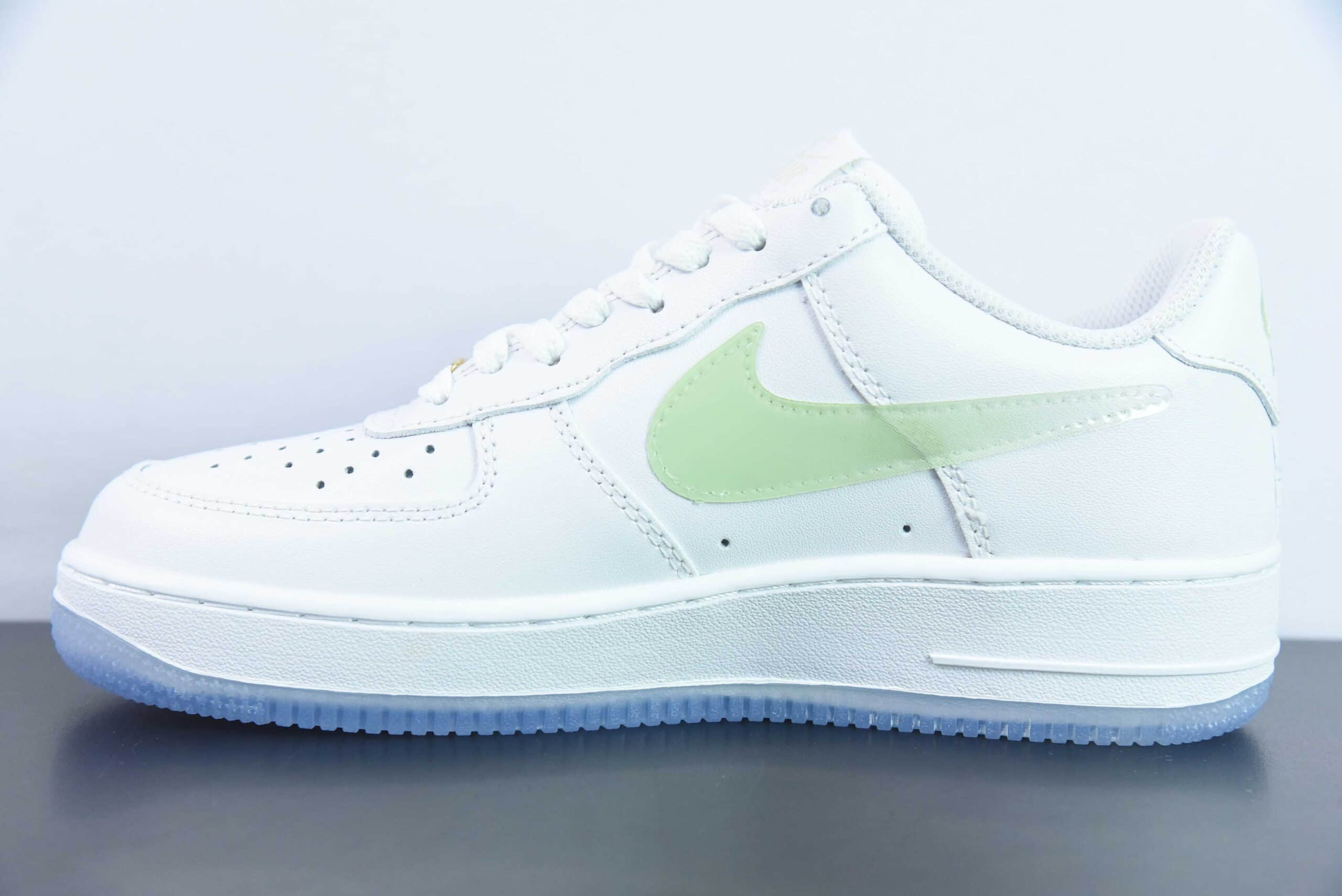 耐克Nike By You Air Force 1'07 Low Retro SP皮革白绿渐变钩子空军一号低帮经典百搭休闲运动板鞋纯原版本 货号:C03363-367