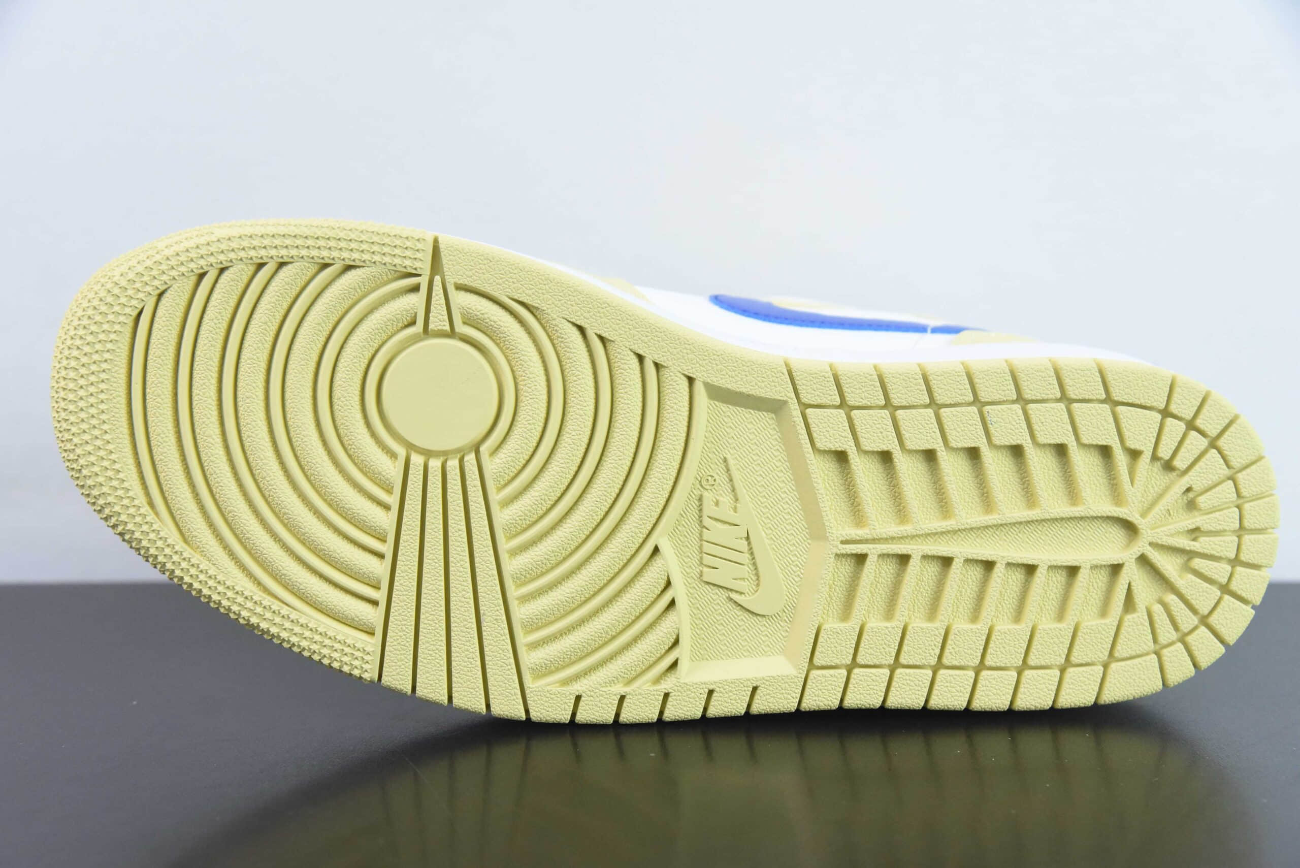 乔丹Air Jordan 1 Mid AJ1黄白蓝中帮运动篮球鞋纯原版本 货号：BQ6472-701