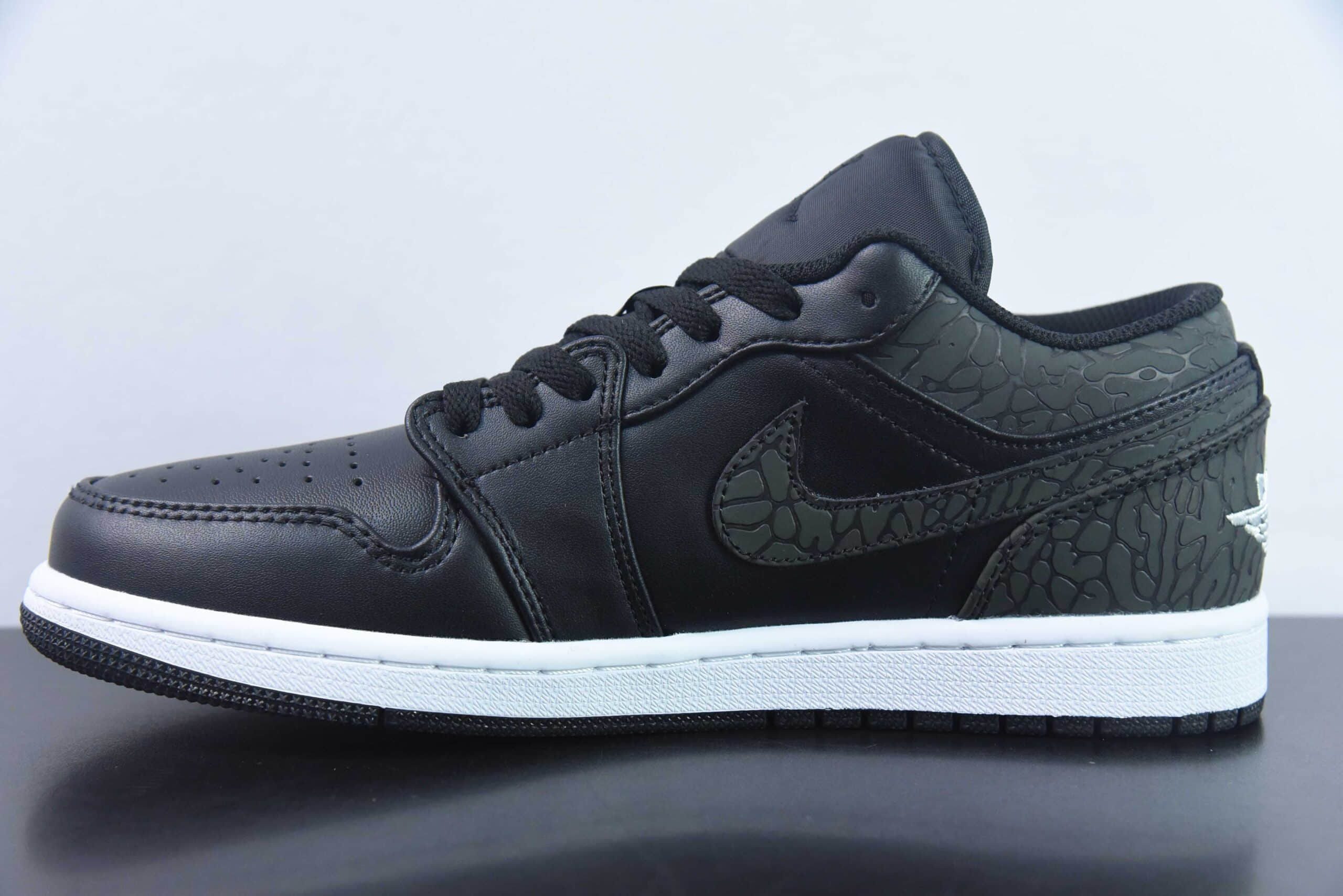 乔丹Air Jordan 1 Low “Black Elephant”AJ1爆裂纹黑武士低帮复古文化篮球鞋纯原版本 货号:FB9907-001