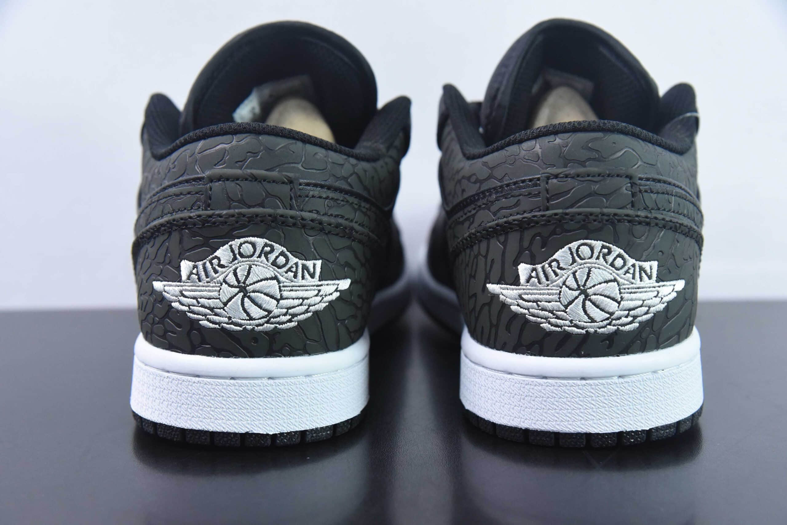 乔丹Air Jordan 1 Low “Black Elephant”AJ1爆裂纹黑武士低帮复古文化篮球鞋纯原版本 货号:FB9907-001