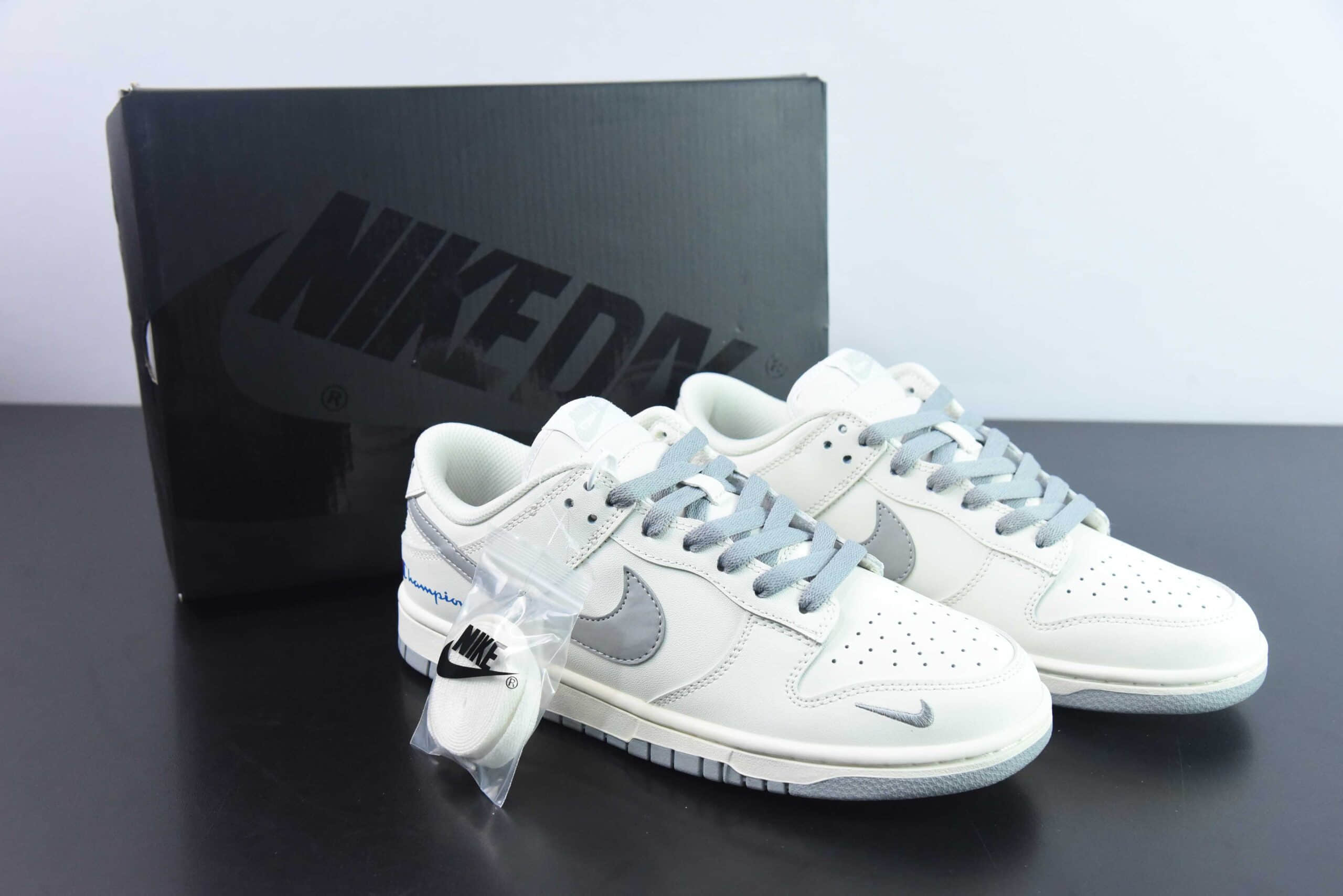 耐克Nike SB Dunk Low联名冠军白灰小钩 SB低帮运动休闲板鞋纯原版本 货号:XH1733-001