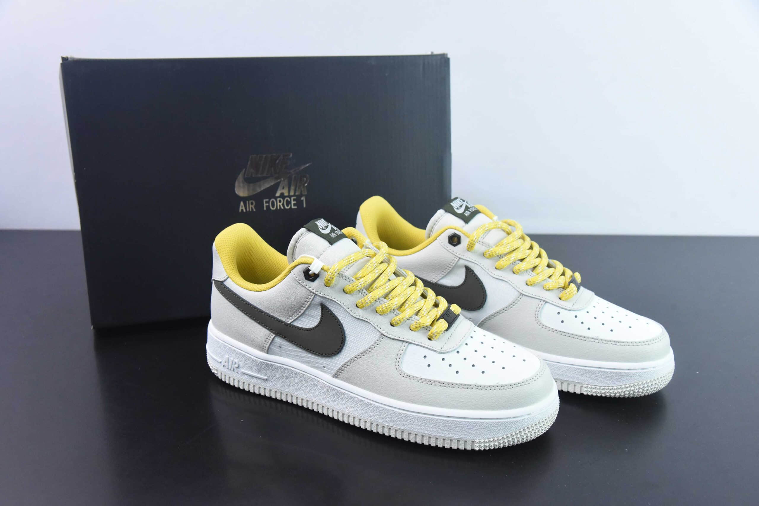 耐克Nike Air Force 1 AF1白灰棕黄空军一号低帮休闲板鞋纯原版本 货号：FV3628-031 