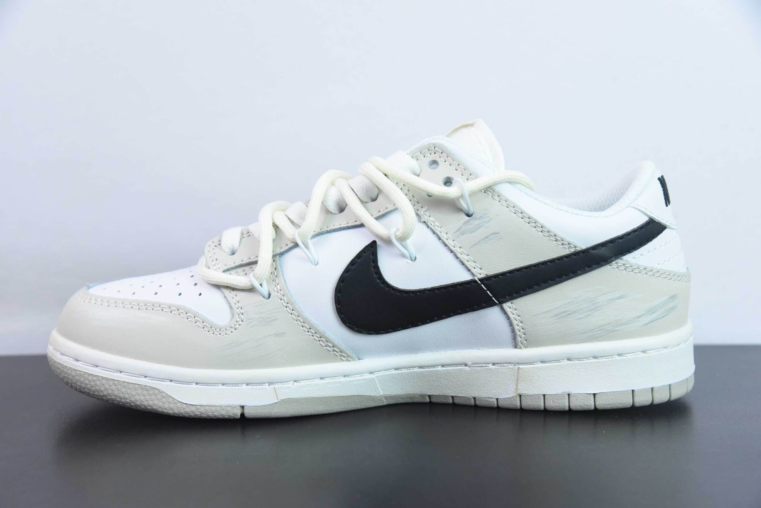 耐克Nike Dunk Low 白灰黑定制版解构绑带休闲板鞋纯原版本 货号：DV0831-101