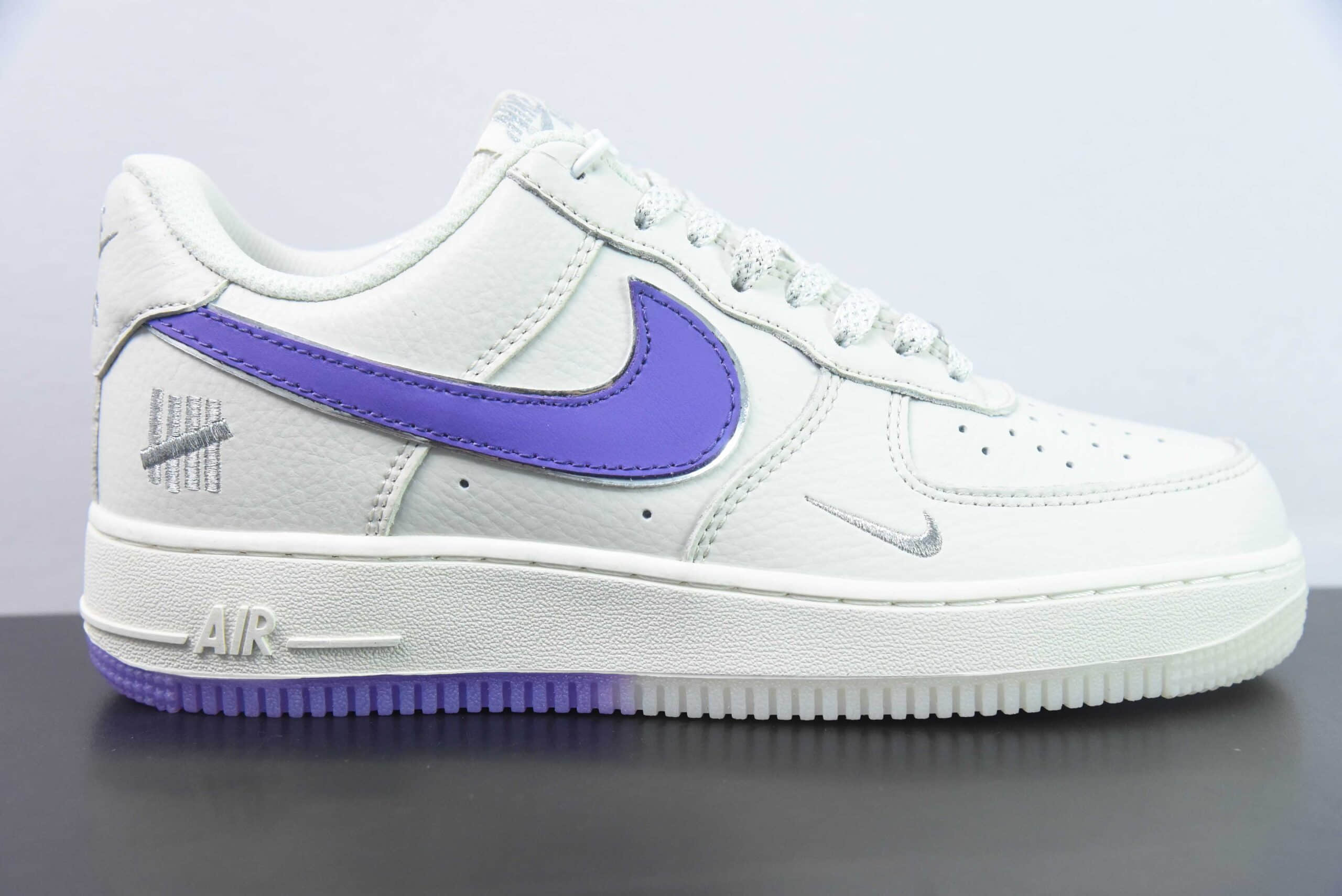耐克Nike Air Force 1 '07 Low UN联名米白紫小勾空军一号低帮休闲板鞋纯原版本 货号: BS9055-733