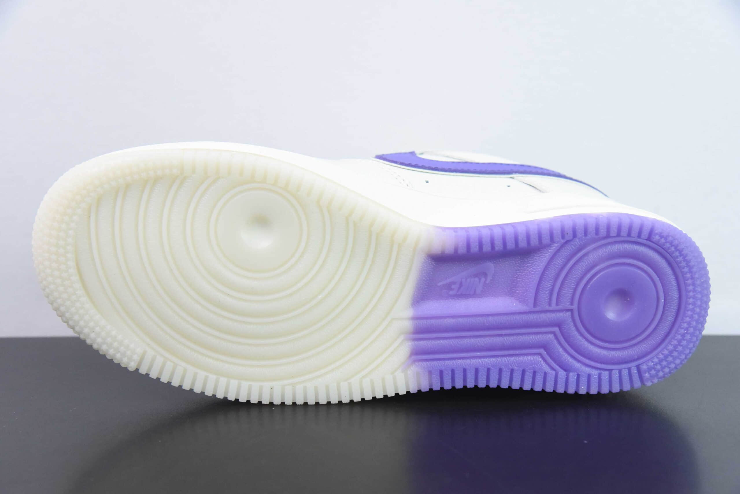 耐克Nike Air Force 1 '07 Low UN联名米白紫小勾空军一号低帮休闲板鞋纯原版本 货号: BS9055-733