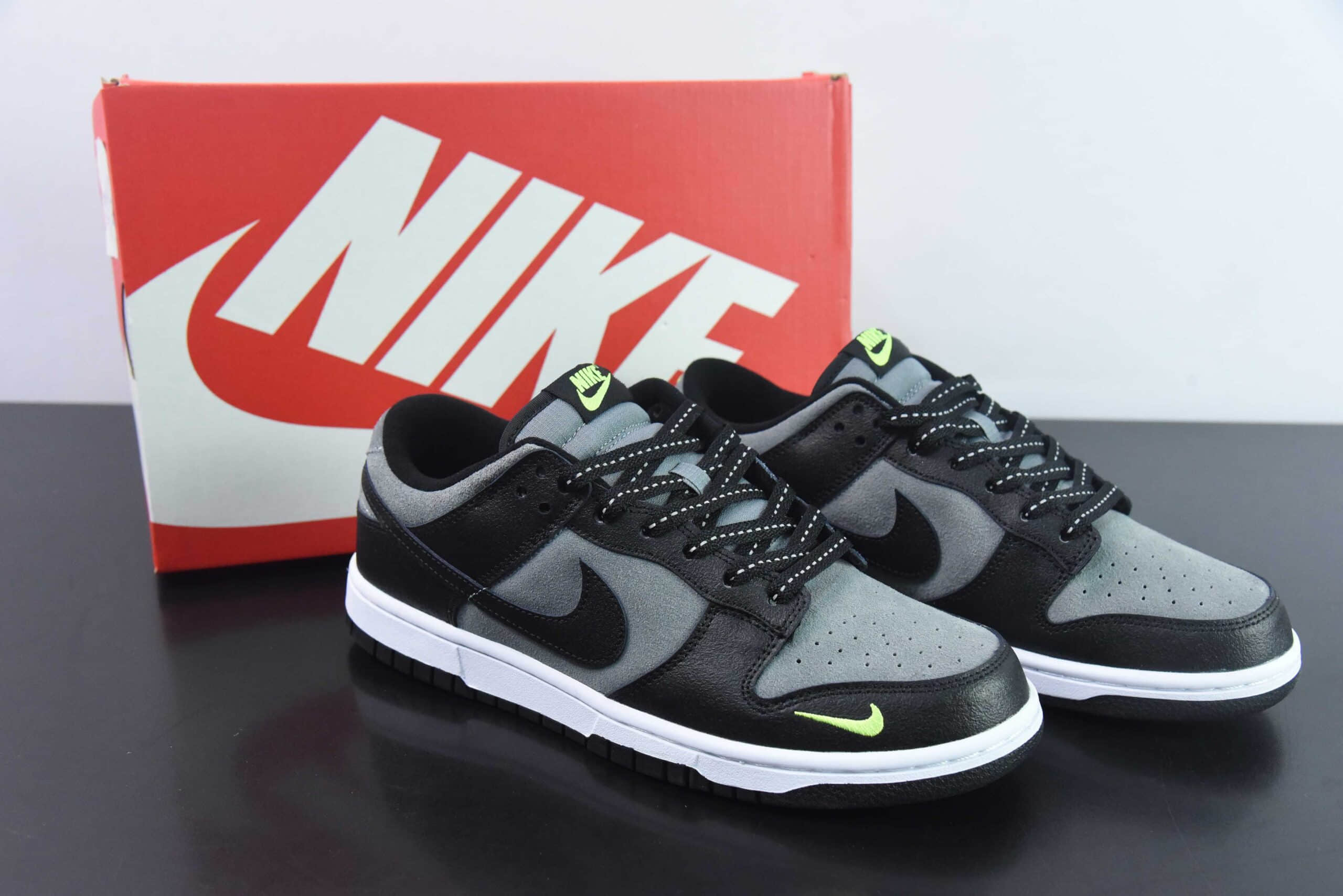 耐克Nike SB Dunk LowBlack Grey Green Strike黑灰迷你小钩扣篮系列低帮休闲运动滑板板鞋纯原版本 货号:FQ2205-001