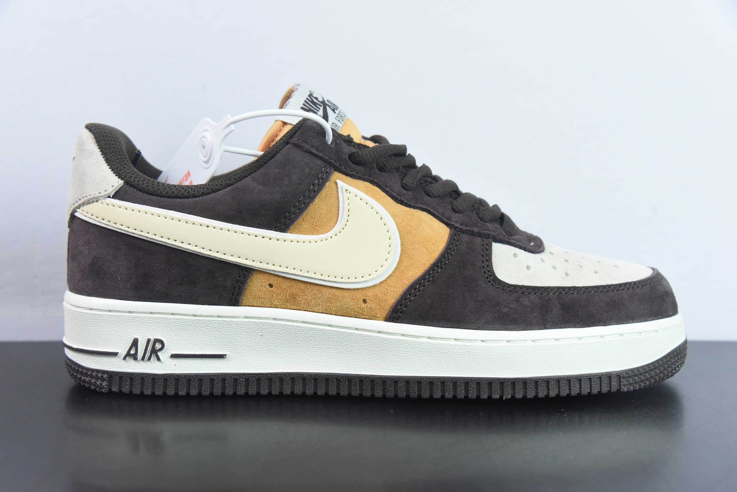 耐克Nike Air Force 1 麂皮米黄棕空军一号低帮休闲运动板鞋纯原版本 货号:NT9986-008