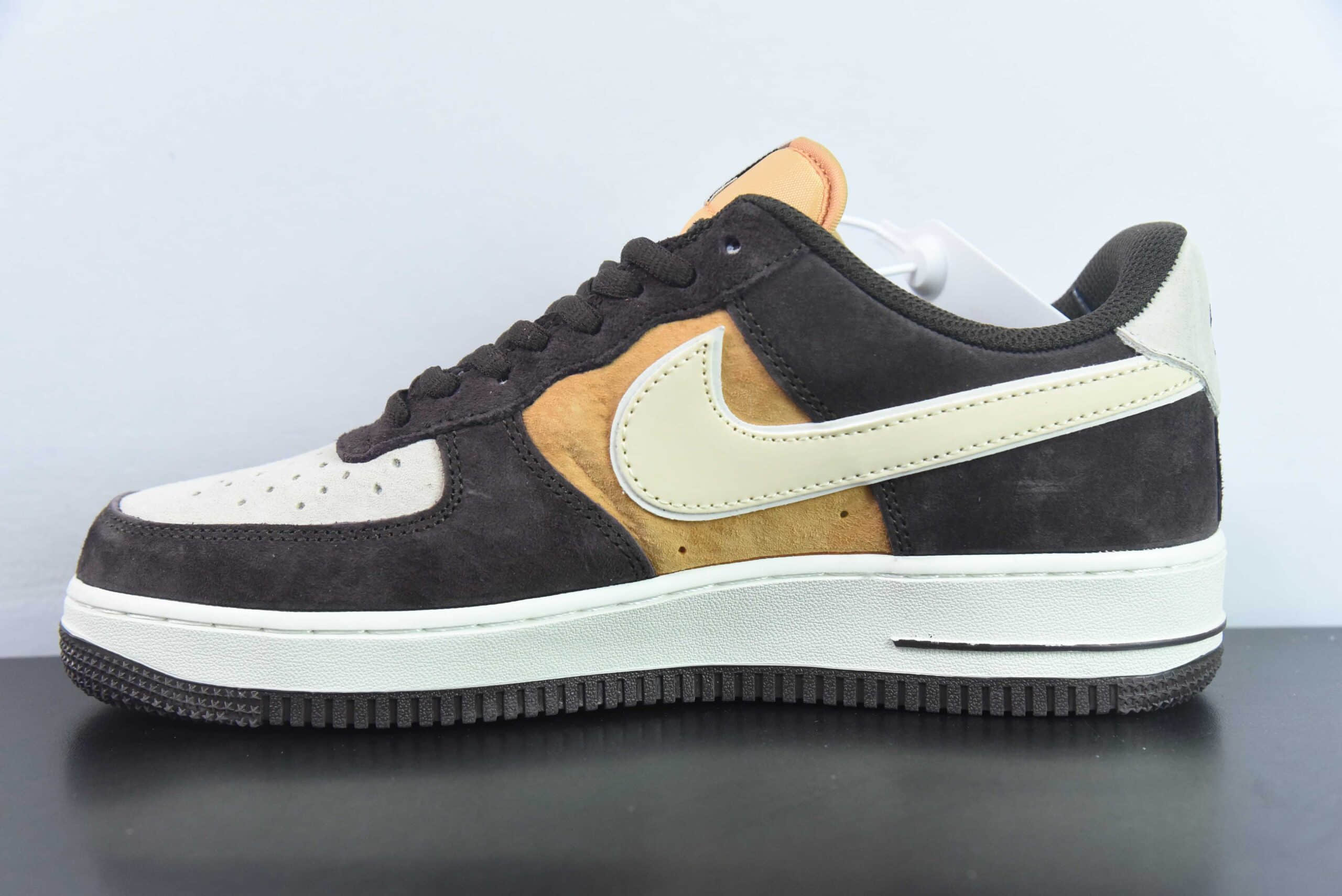 耐克Nike Air Force 1 麂皮米黄棕空军一号低帮休闲运动板鞋纯原版本 货号:NT9986-008