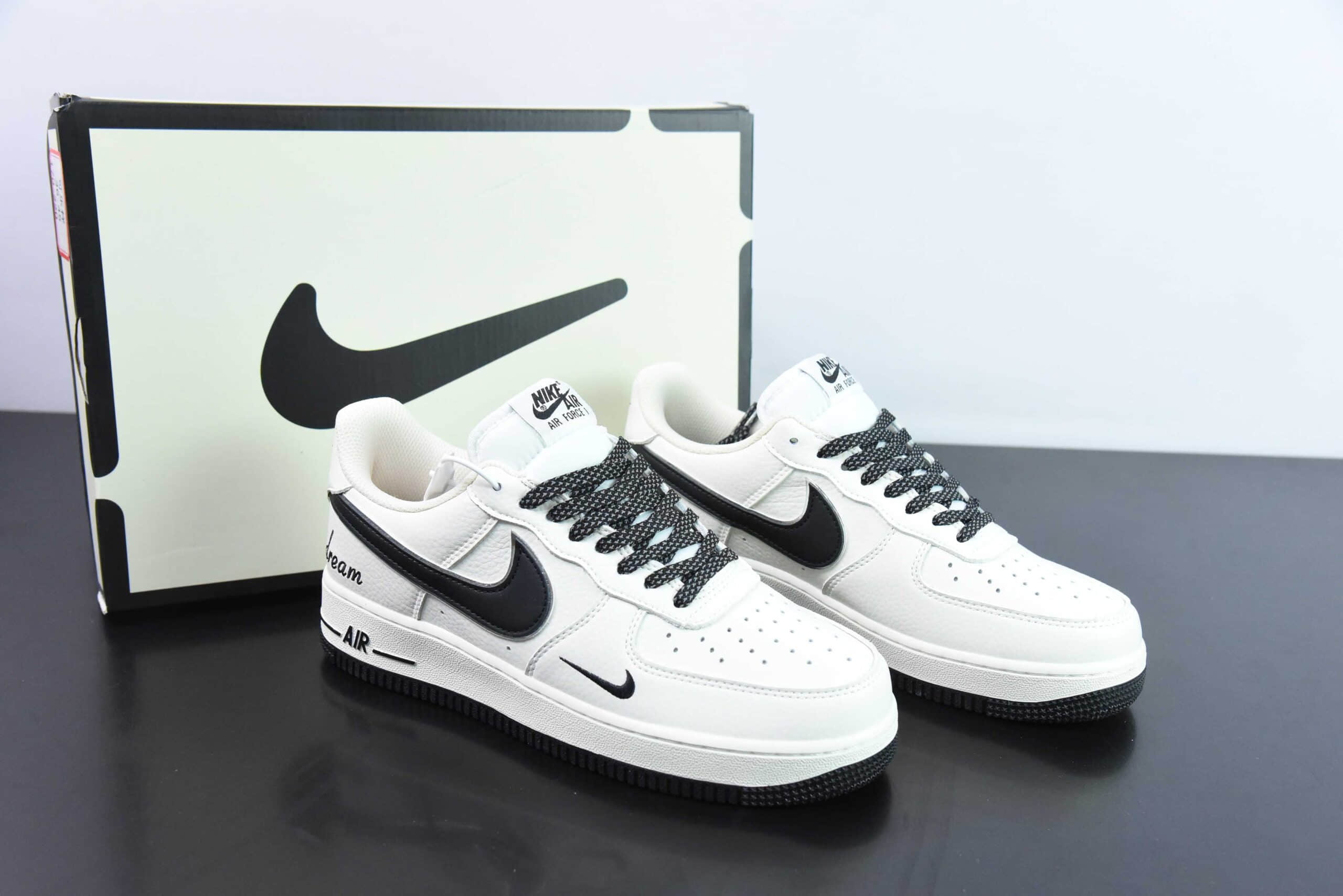 耐克Nike Air Force 1'07 Low Dream 白黑小勾空军一号低帮休闲板鞋纯原版本 货号:DR2024-101