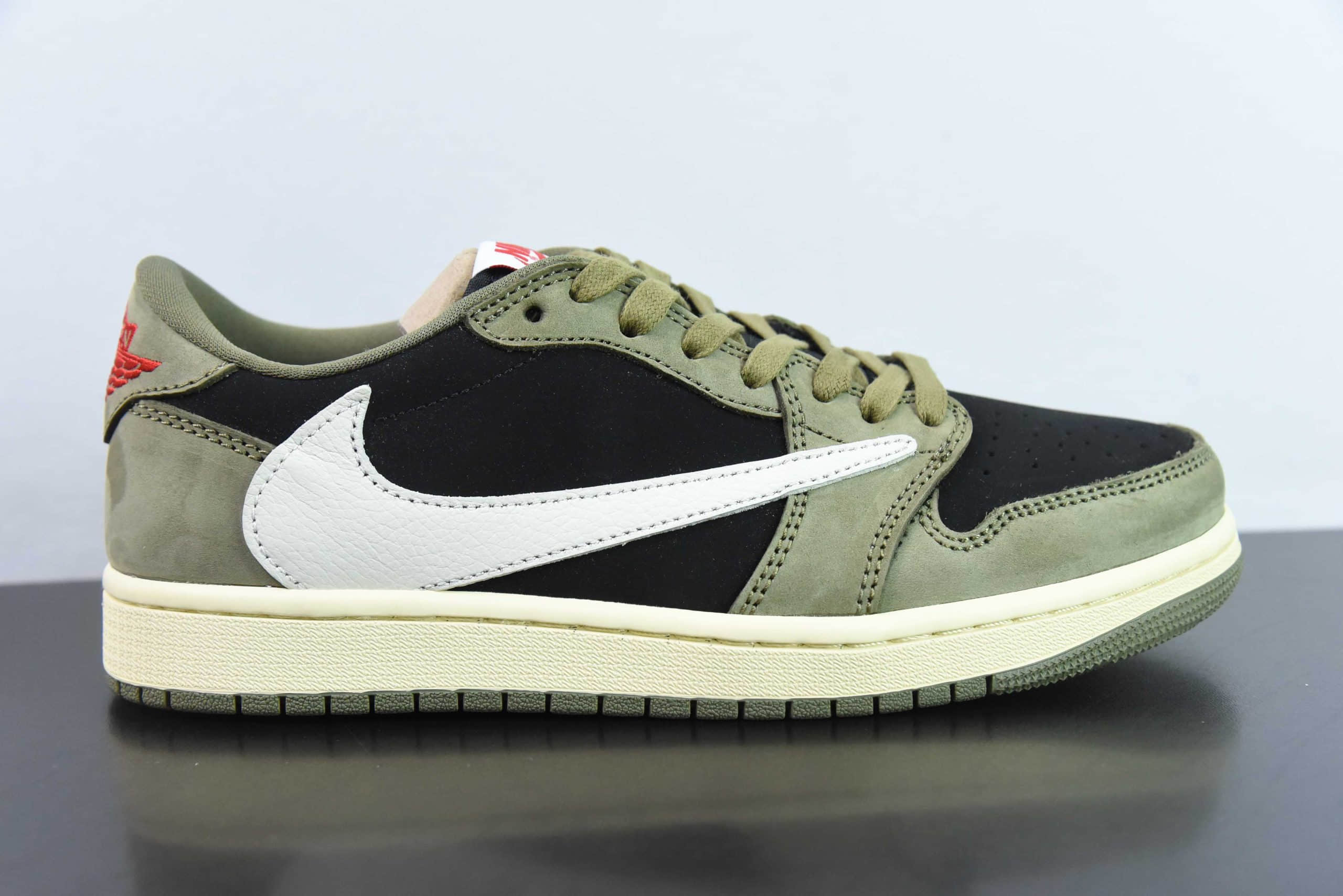 乔丹Travis Scott x Air Jordan AJ1 Low OG SP TS联名军绿倒钩7.0低帮文化篮球鞋纯原版本 货号:DM7866-002