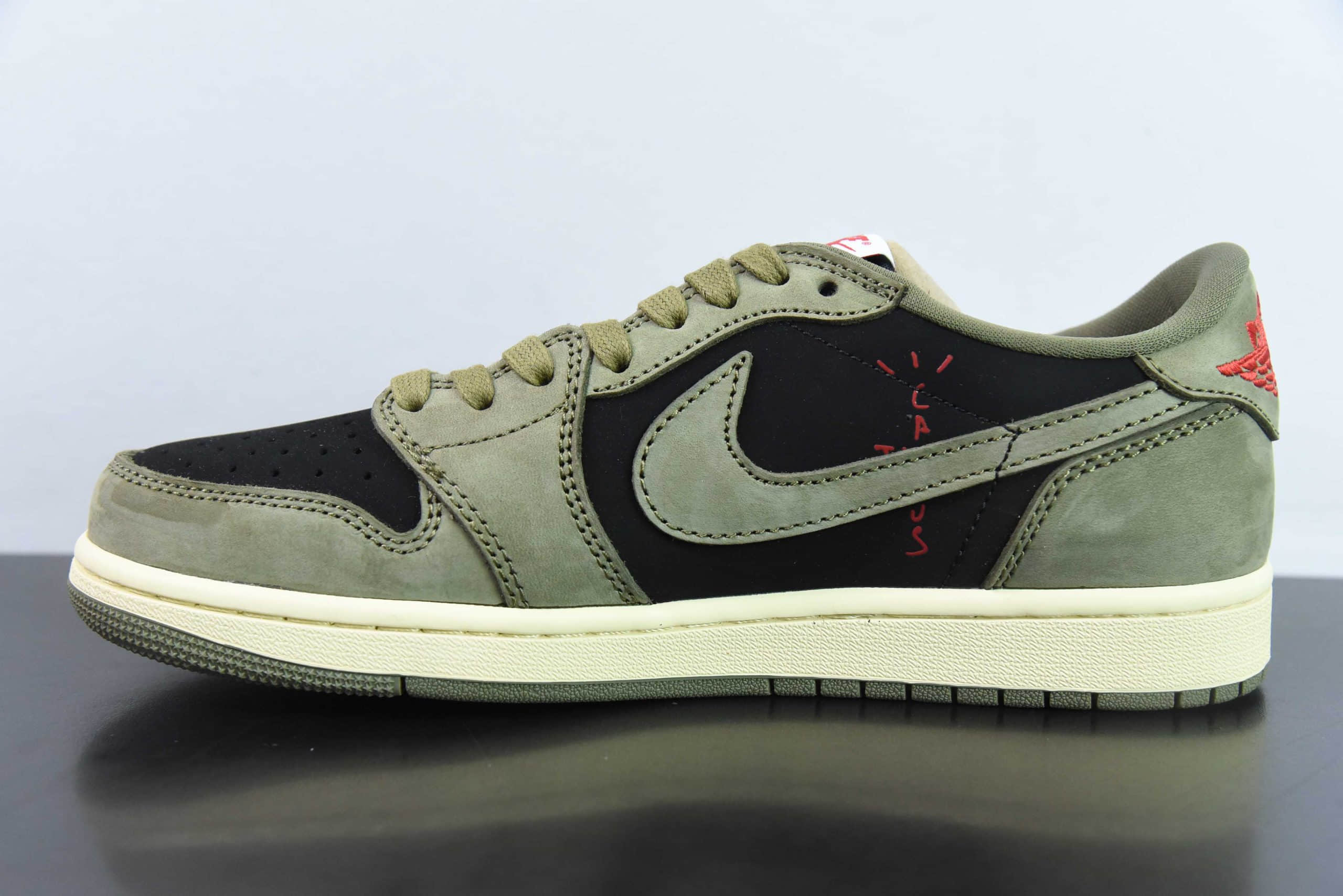 乔丹Travis Scott x Air Jordan AJ1 Low OG SP TS联名军绿倒钩7.0低帮文化篮球鞋纯原版本 货号:DM7866-002